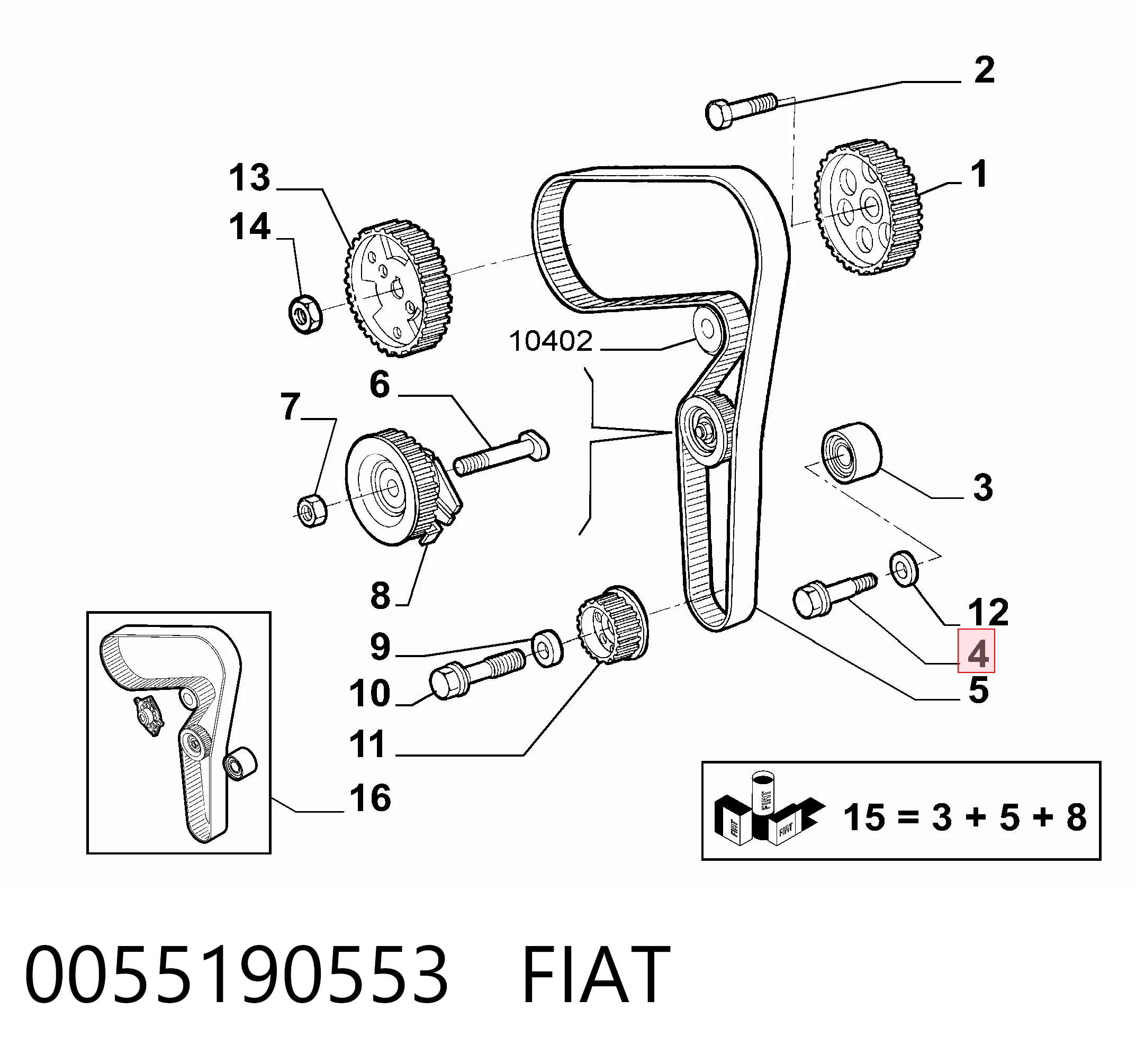 Rodillo intermedio de correa dentada 146  hatchback (1994-2001) original desde 17,38 €