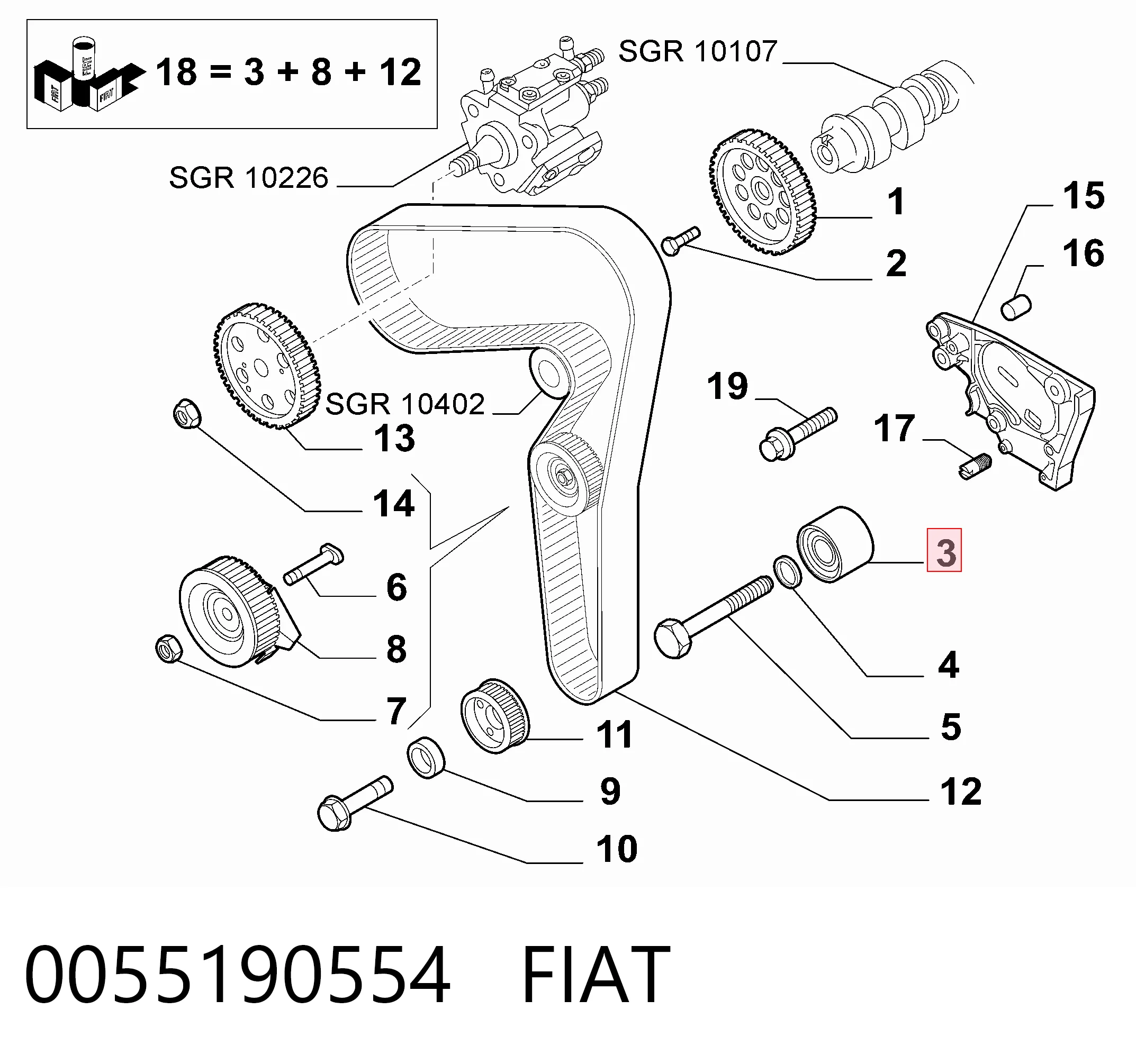 Comprar Rodillo intermedio de correa dentada Doblo I 223