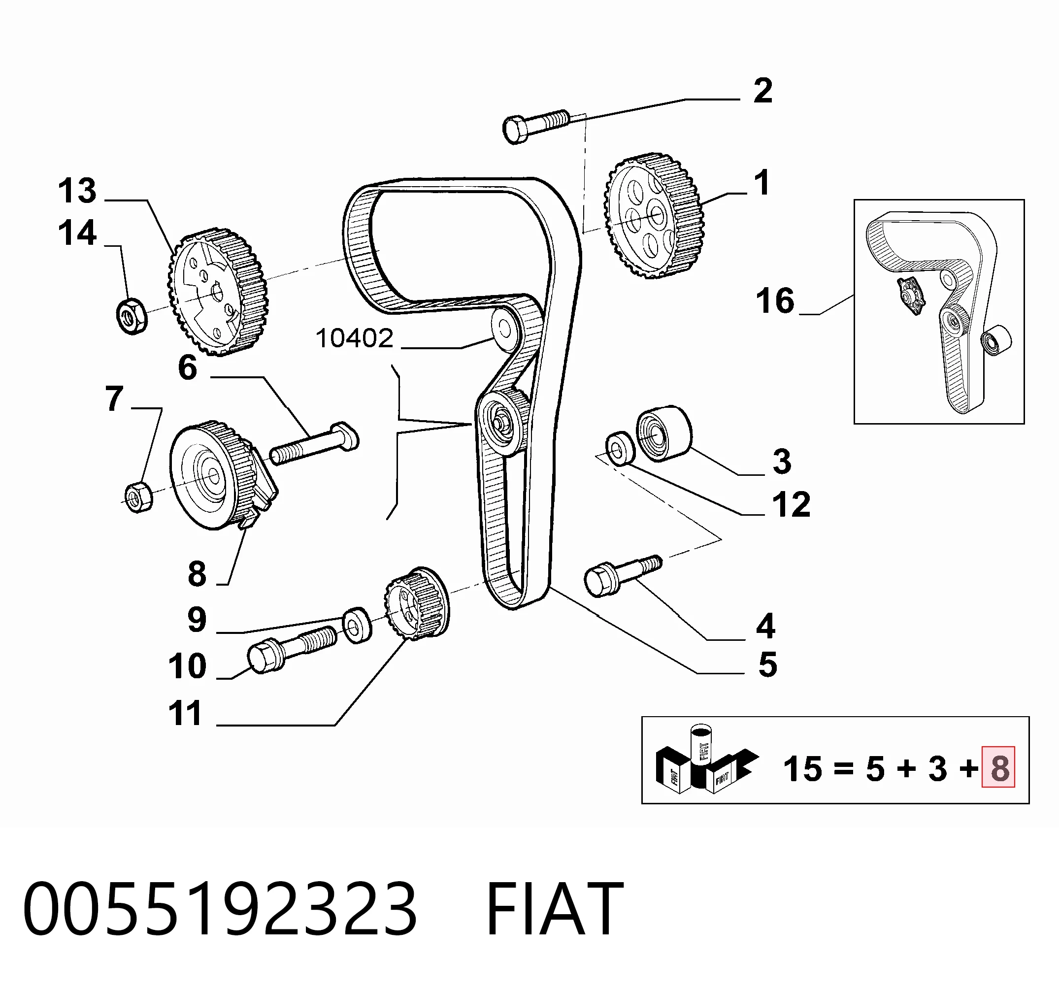 Rodillo tensor cadena para Alfa Romeo 146 (930)