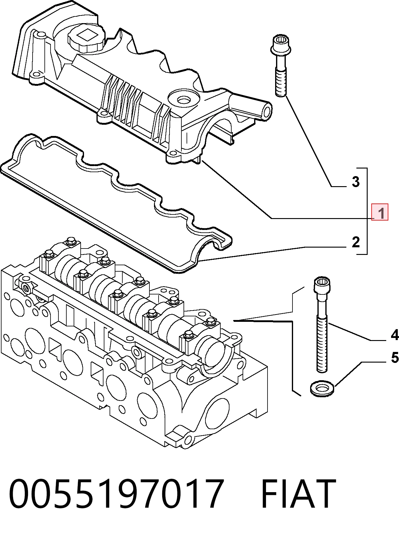 0055197017 Fiat/Alfa/Lancia Tapa de culata