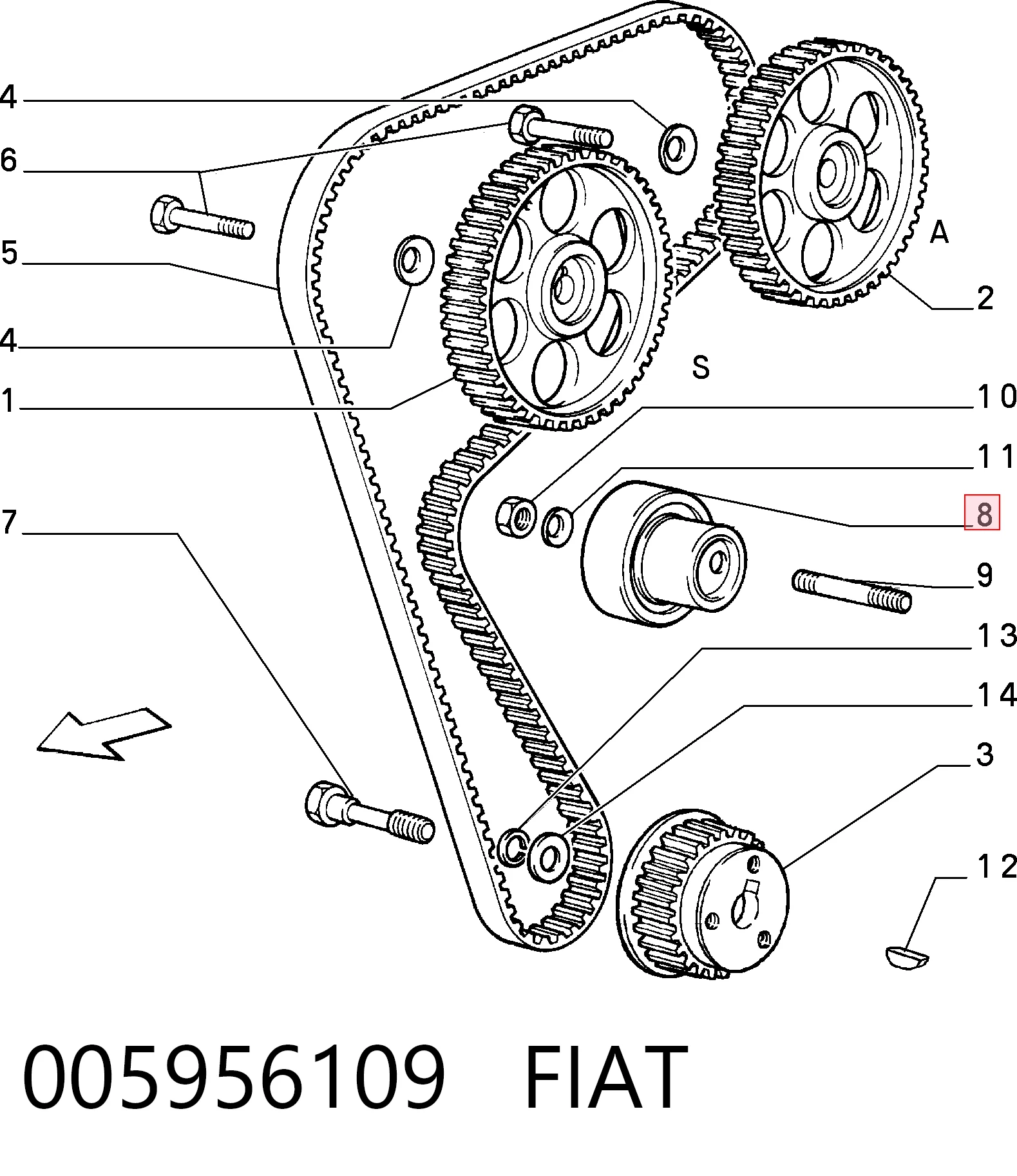 Tensor correa distribución para Lancia Delta 831AB0