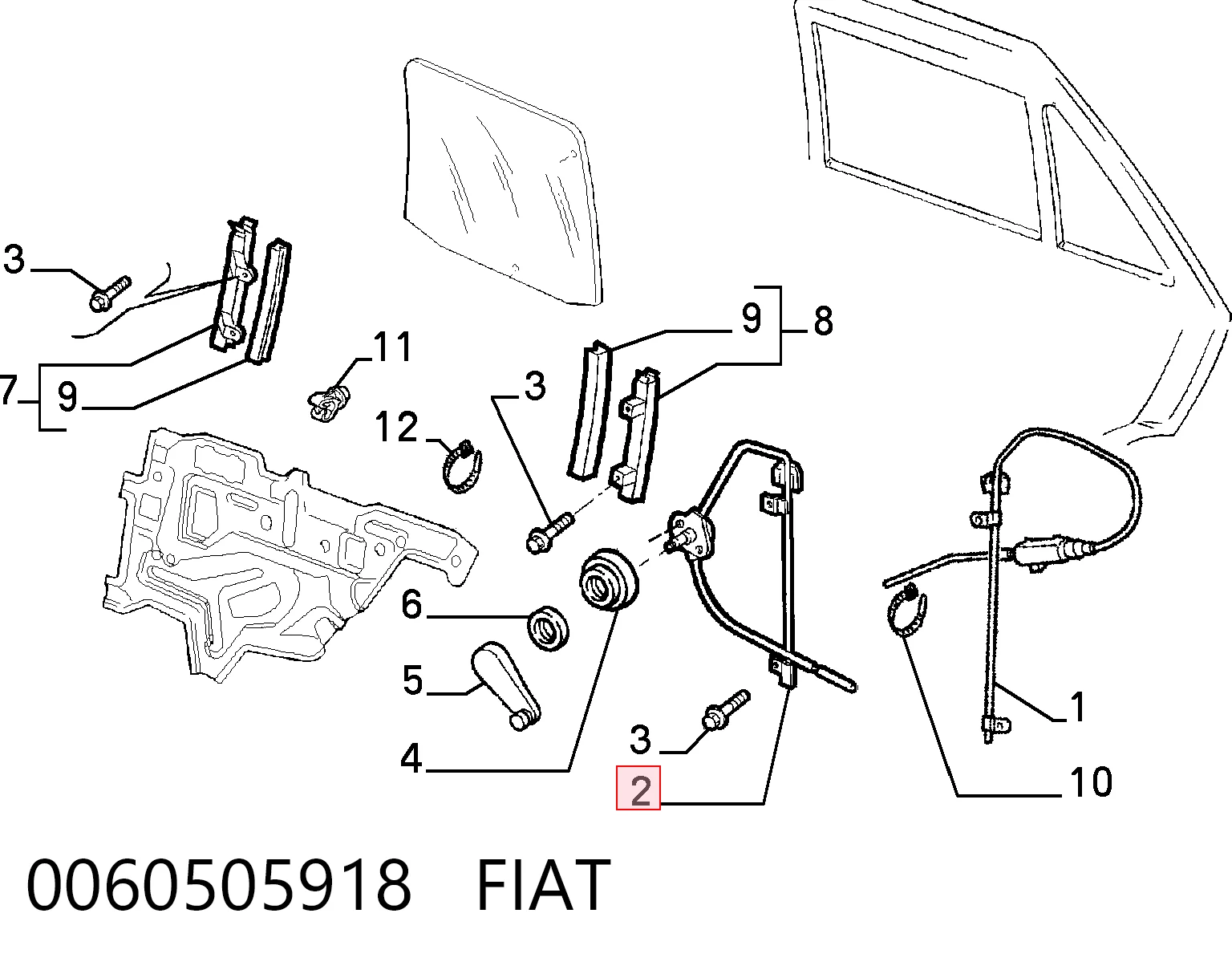 Comprar Mecanismo de elevalunas de la puerta delantera derecha Fiat Tipo  160 a bajo precio