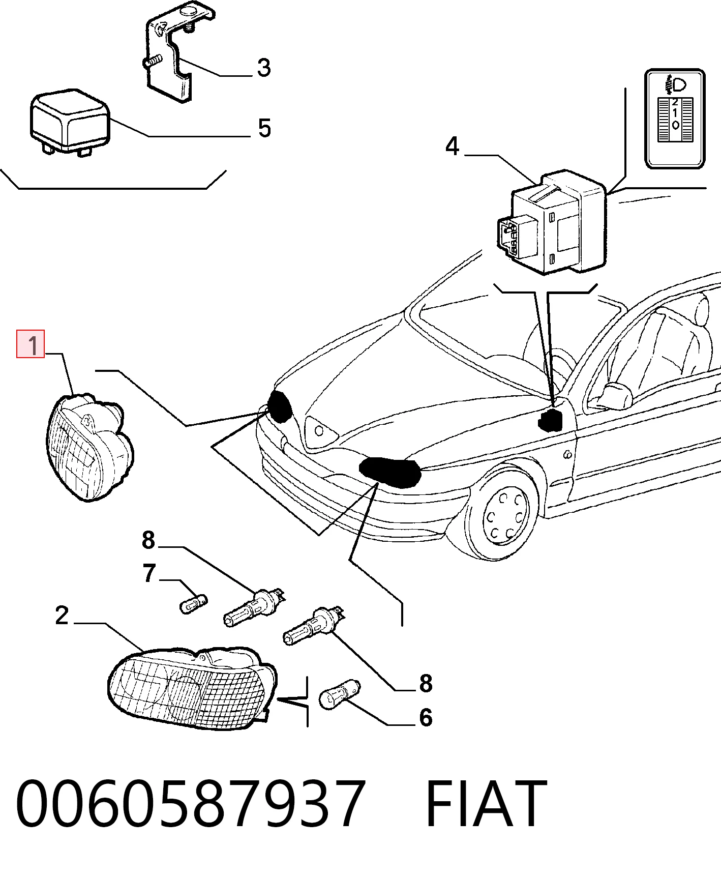  Faro derecho Alfa Romeo 146 