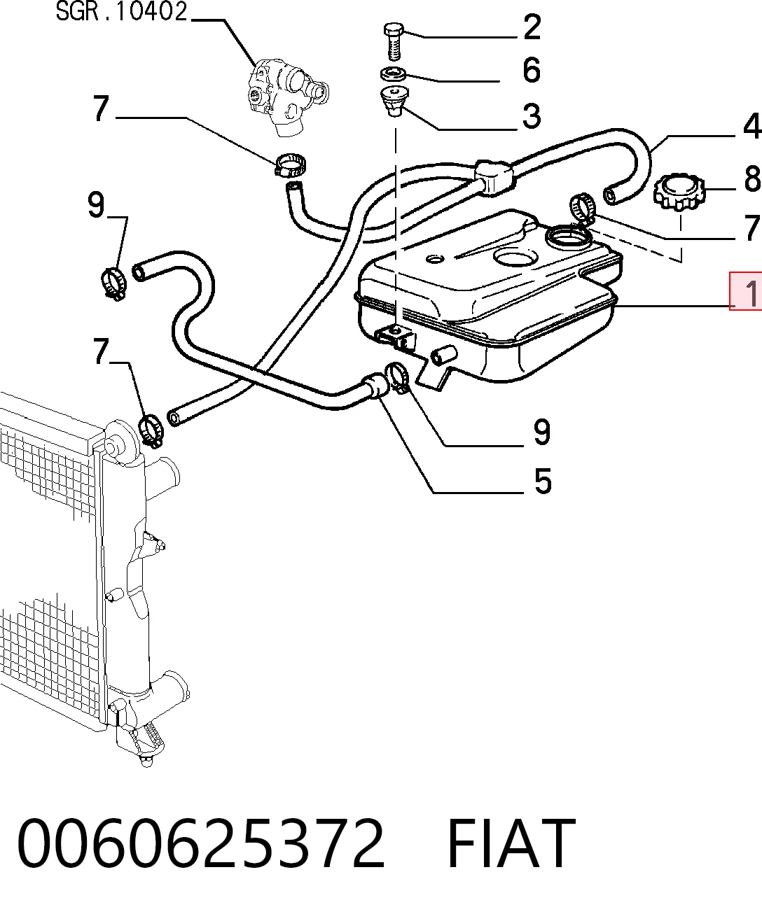 Depósito de expansión para Fiat Tipo  160