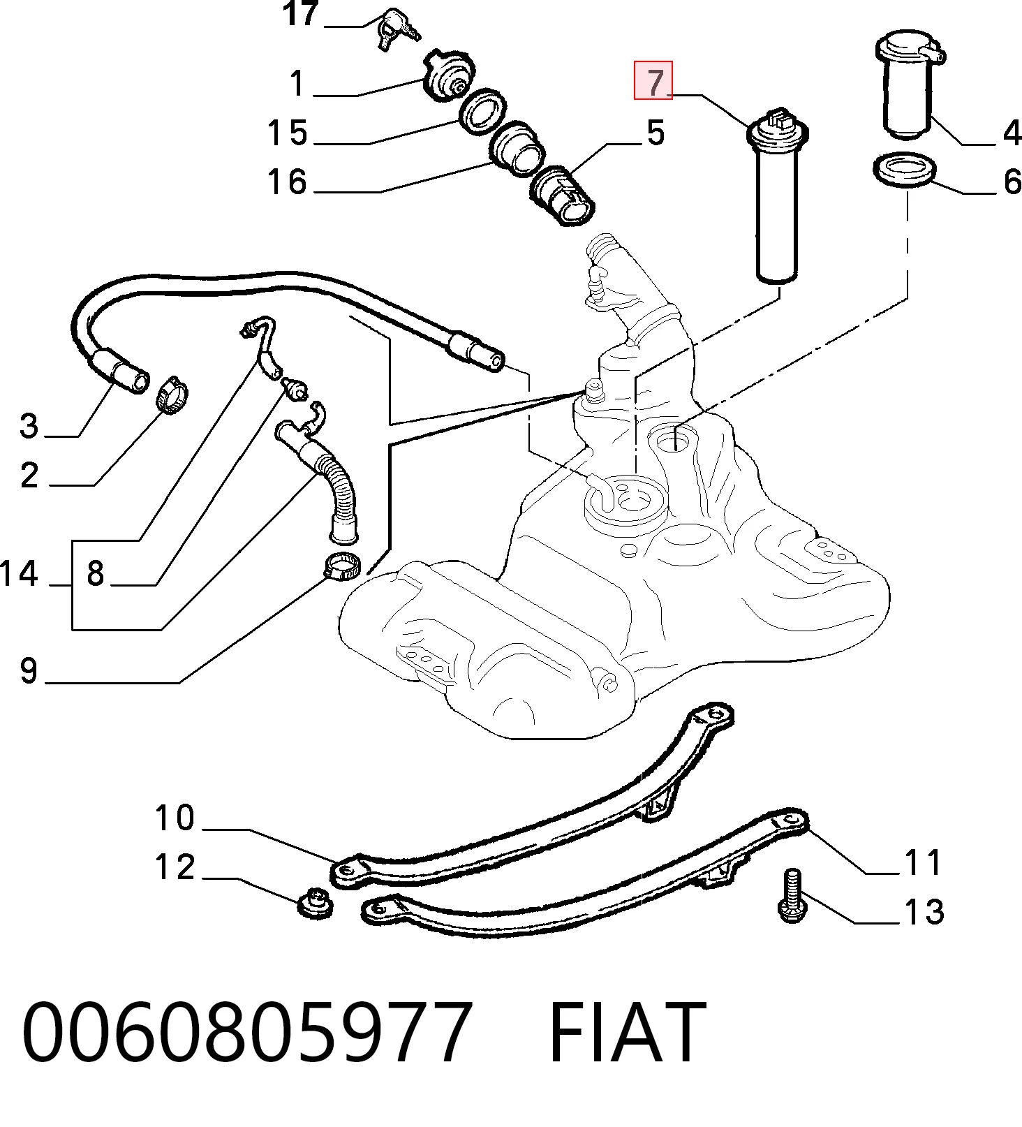 Aforador de nivel de combustible 0060805977 FIAT