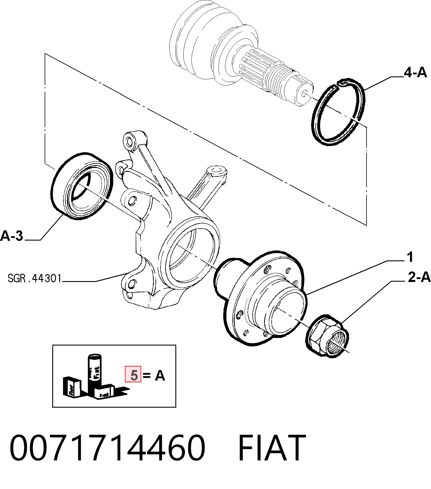 Rodamiento de rueda delantero para Fiat Tempra  (159)