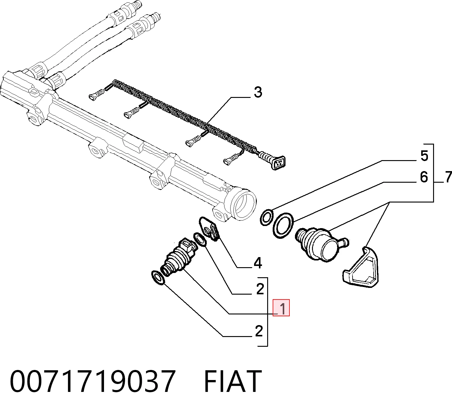 Inyector 0071719037 FIAT