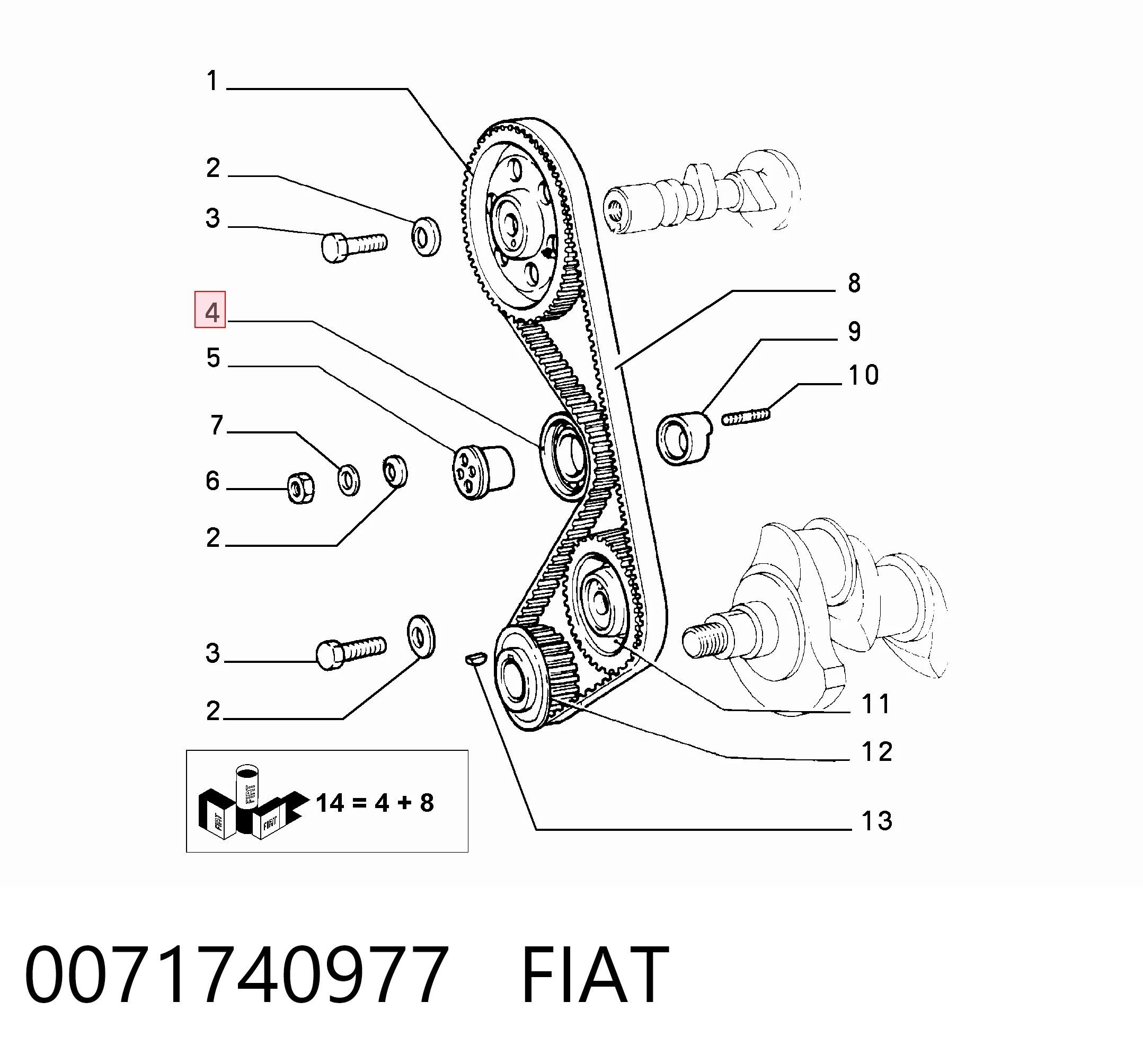 Rodillo tensor cadena para Fiat Uno  (146A)