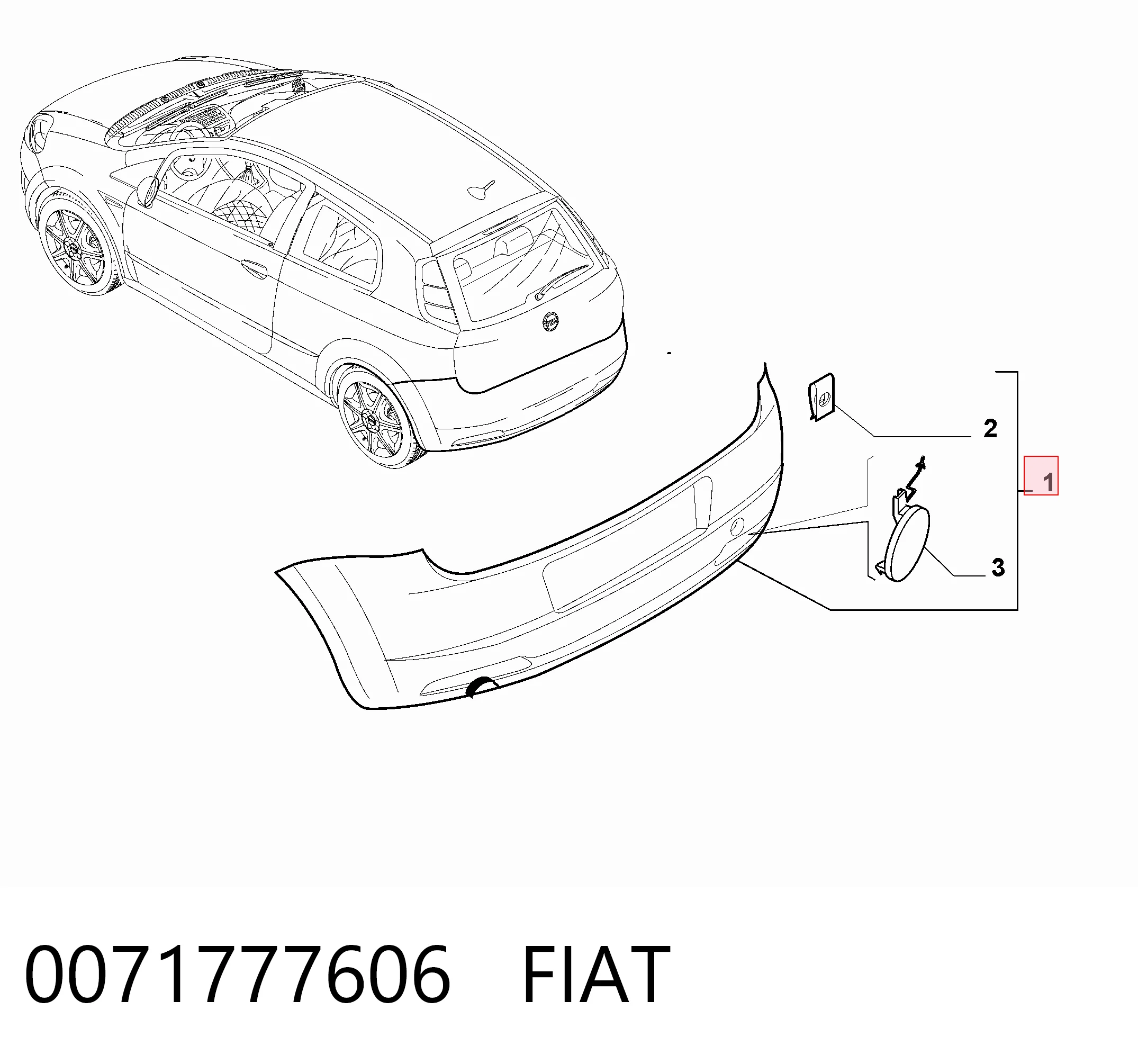 Paragolpes trasero Fiat Punto GRAND