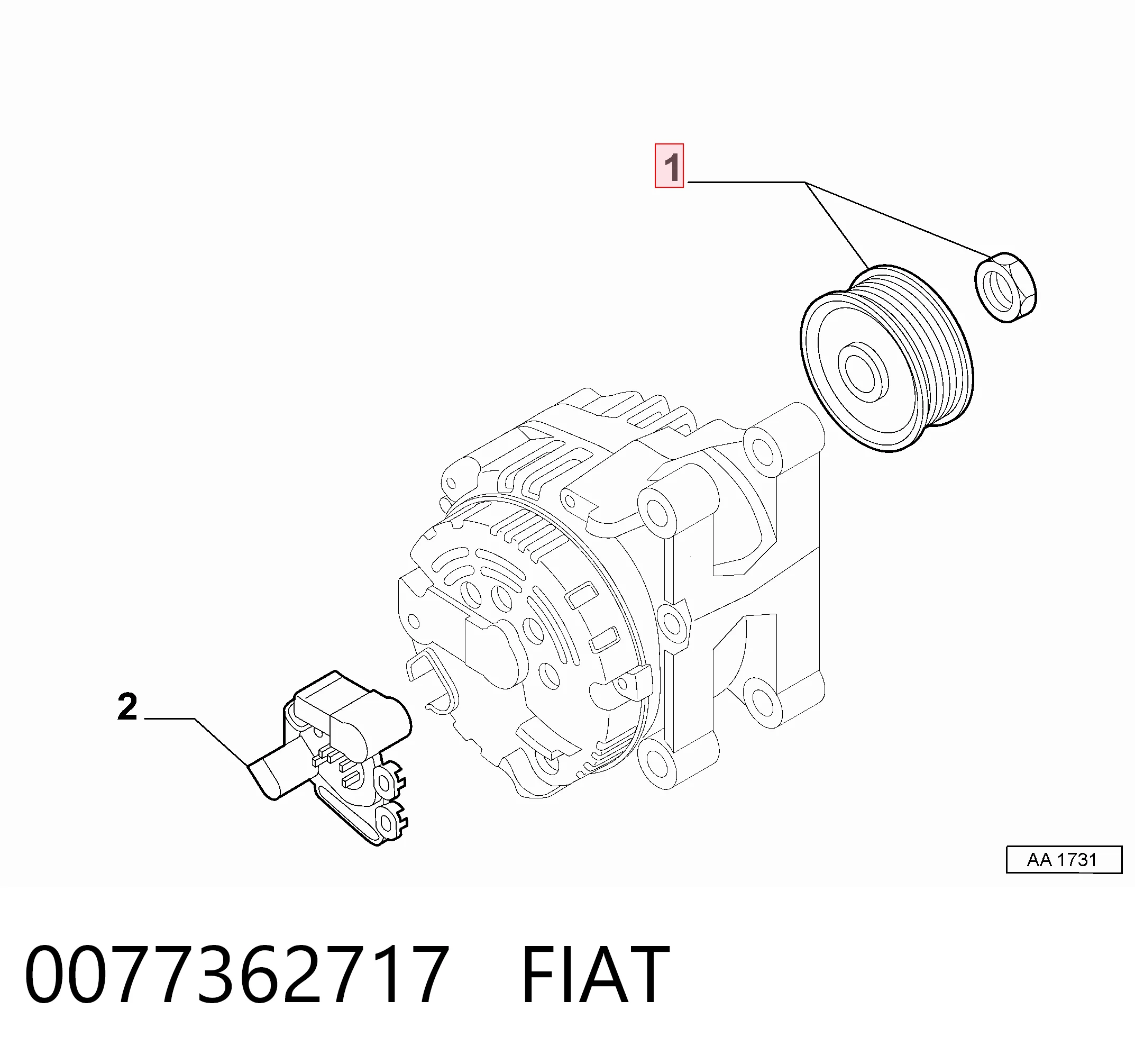 Precio del repuesto Polea de alternador Doblo  monovolumen