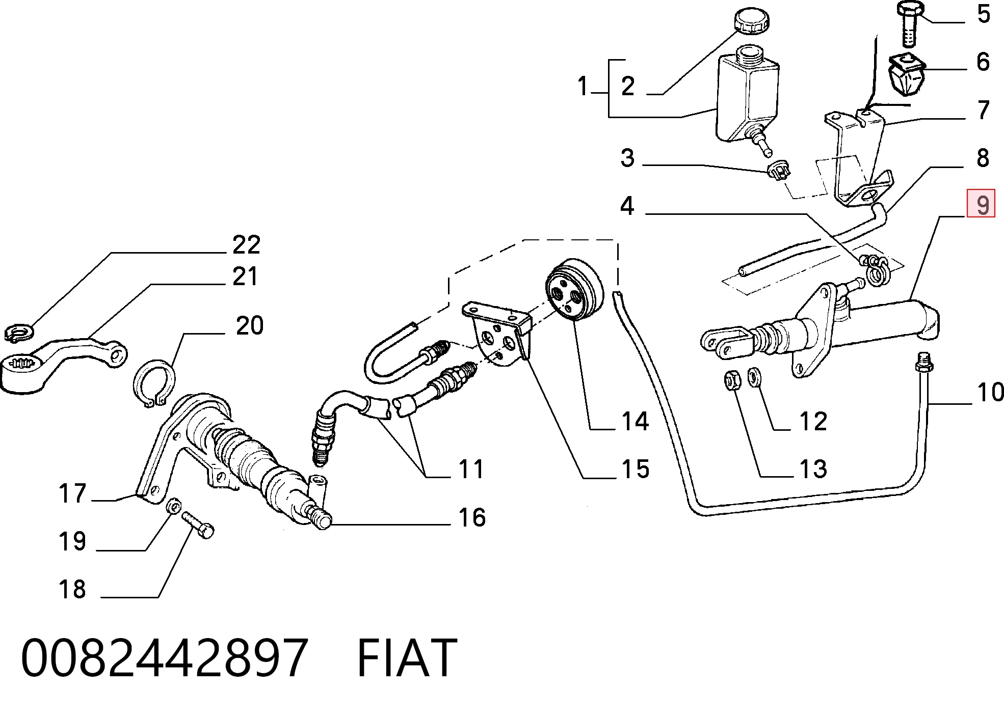 Cilindro maestro de embrague para Fiat Fiorino 146 Uno