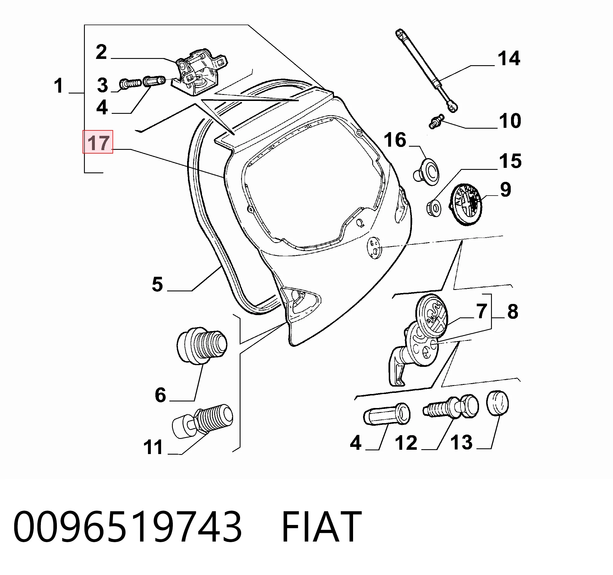 Porton trasero para Alfa Romeo 147  937