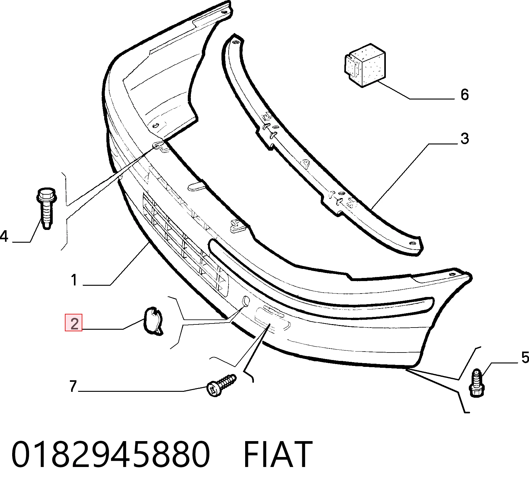 Tapa del enganche de remolcado delantera para Fiat Punto 176