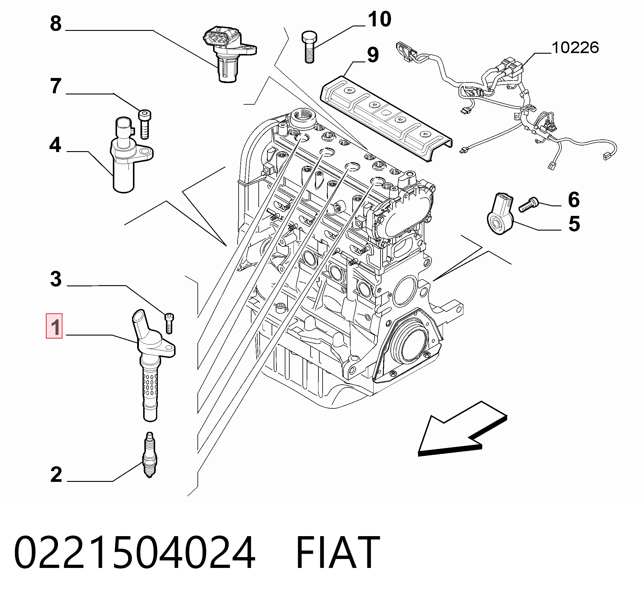 0221504024 Fiat/Alfa/Lancia Bobina de ignición