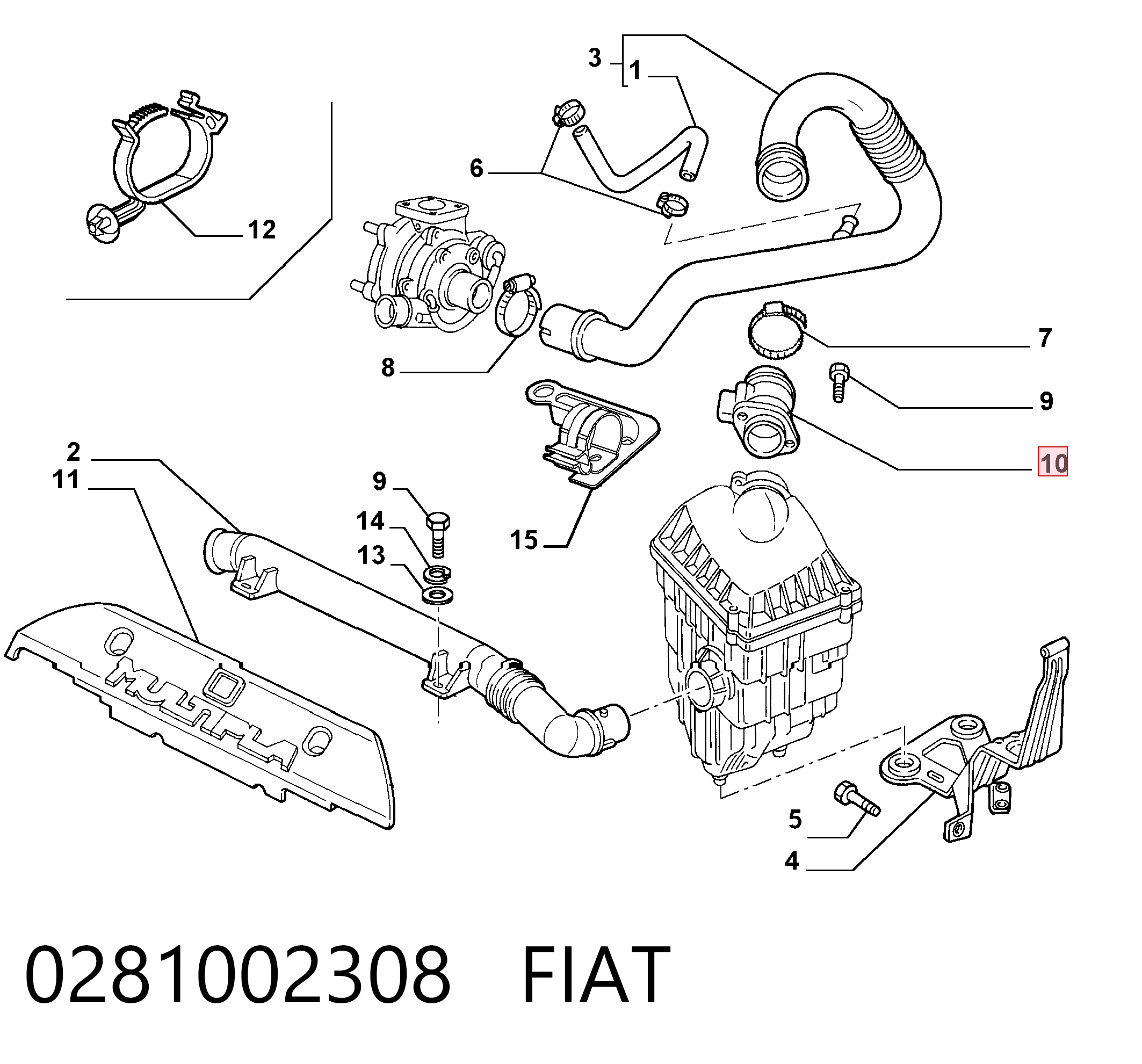 0281002308 Fiat/Alfa/Lancia Sensor de flujo de aire