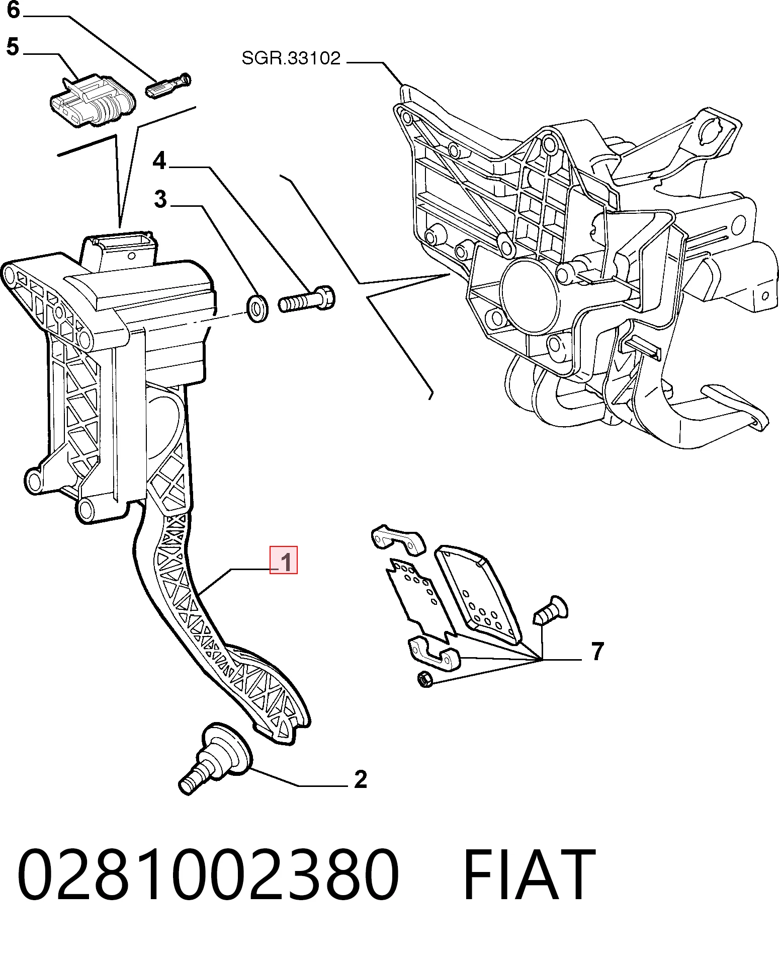 Pedal de aceleracion para Alfa Romeo 147  937