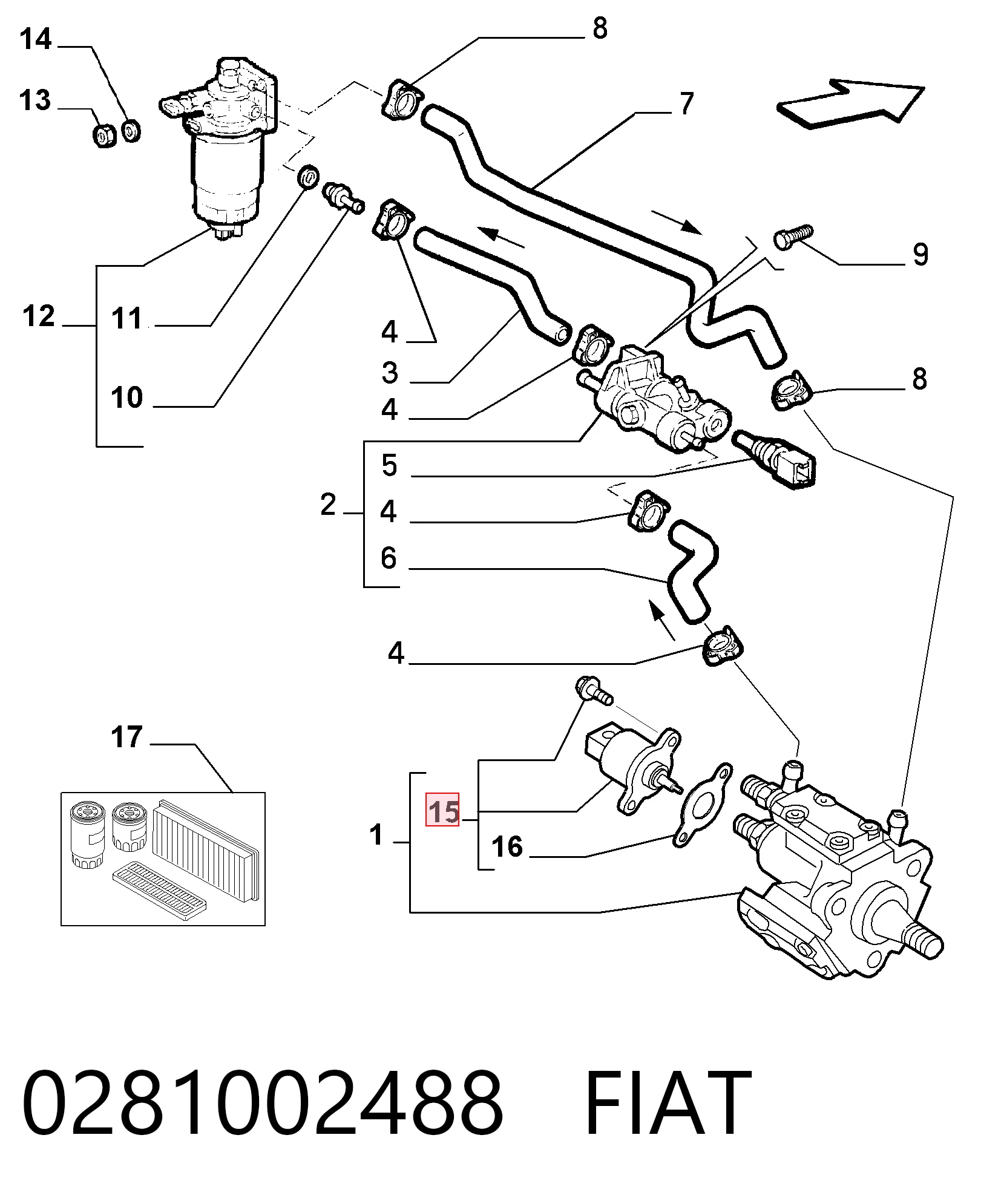 VRP001 Magneti Marelli Válvula reguladora de presión del sistema common rail