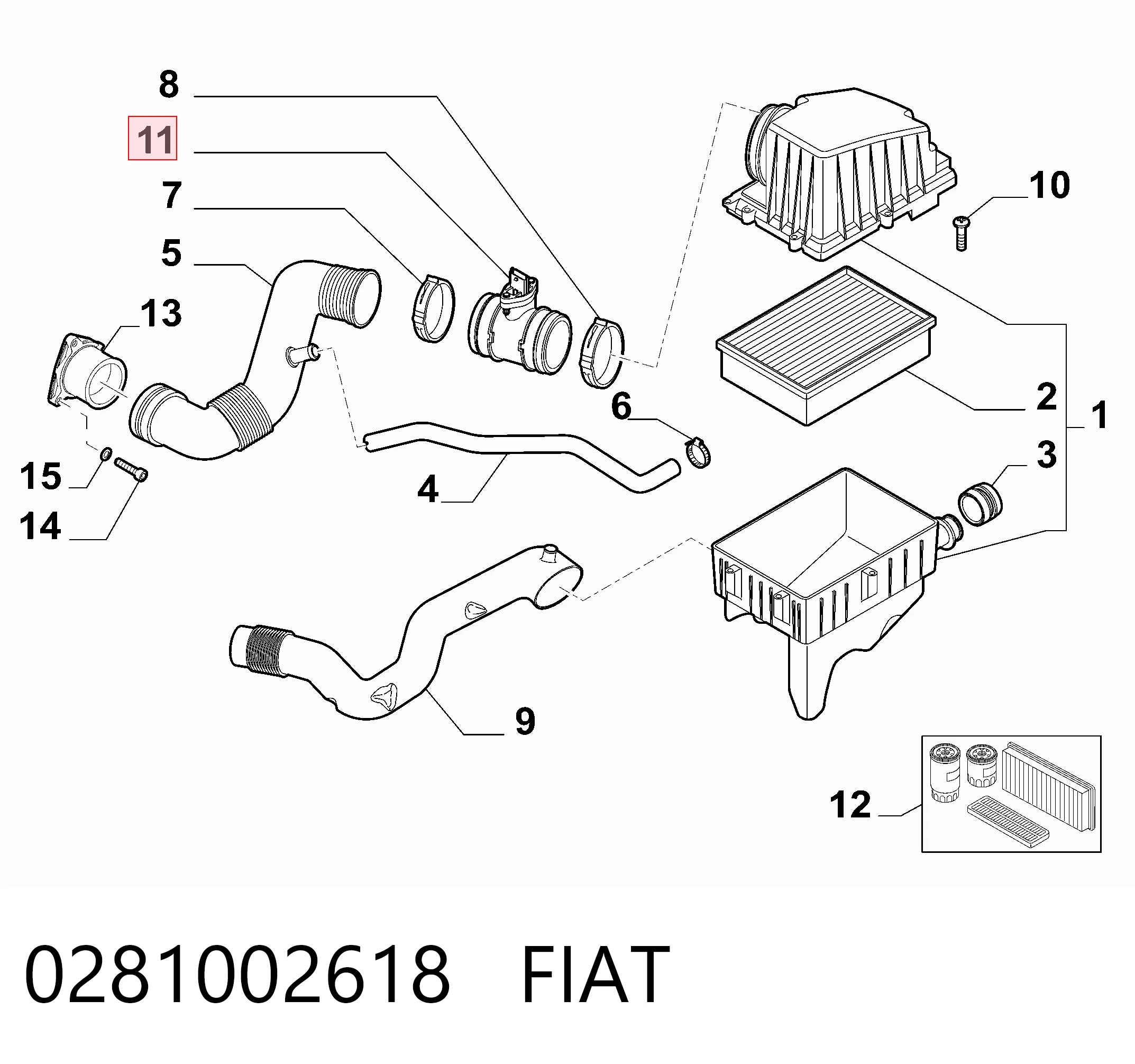 0281002618 Fiat/Alfa/Lancia Sensor de flujo de aire