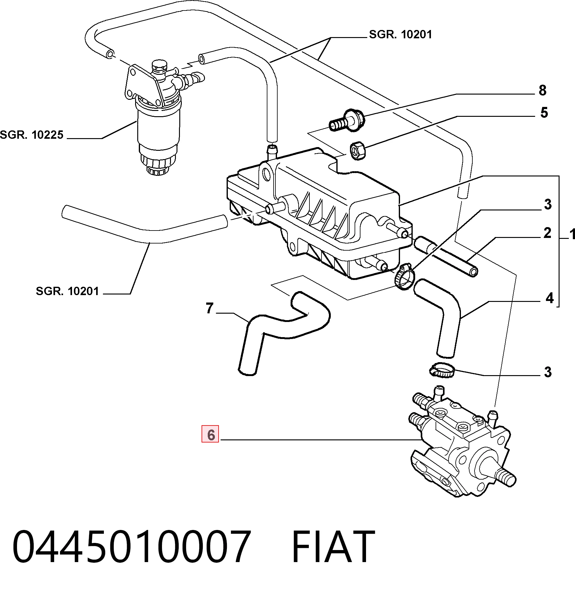 0445010007 Fiat/Alfa/Lancia Bomba de inyección