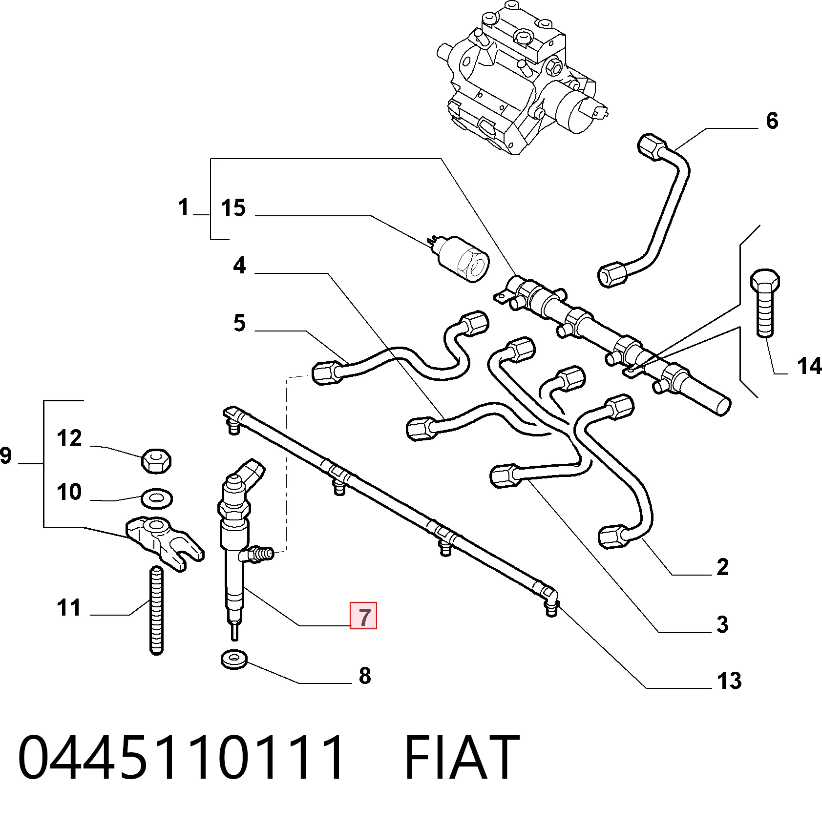 0445110111 Fiat/Alfa/Lancia Inyector de combustible