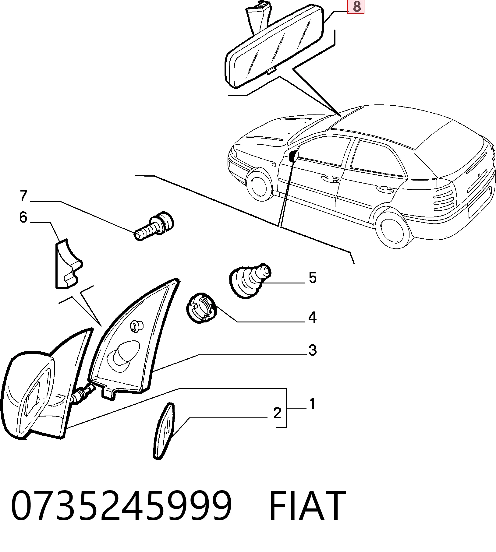 Comprar 735245999 Nissan/Infiniti Espejo interior