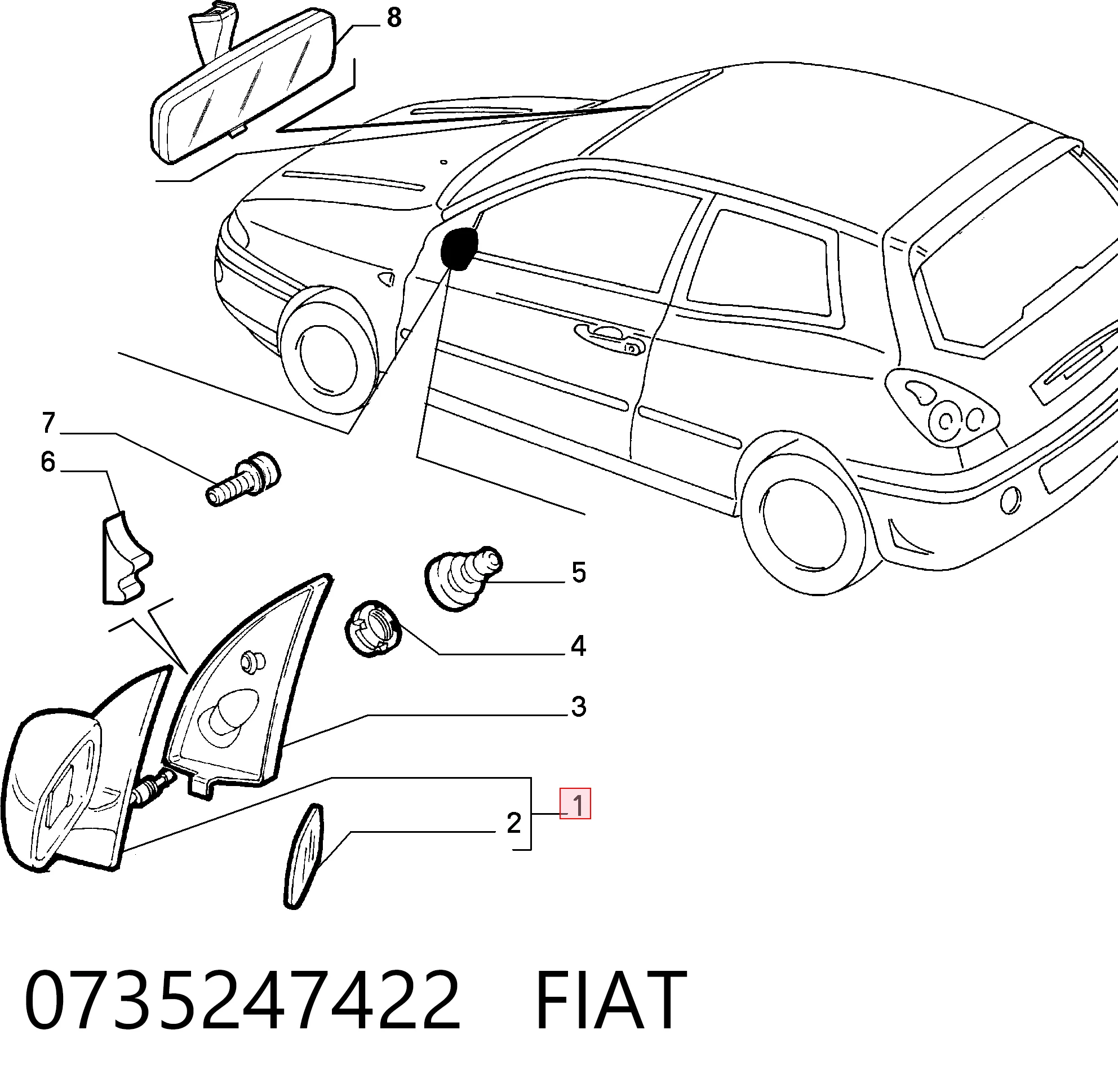 Espejo izquierdo Fiat Bravo I hatchback (182) (1995 - 2001) precio, desde 29,31 EUR