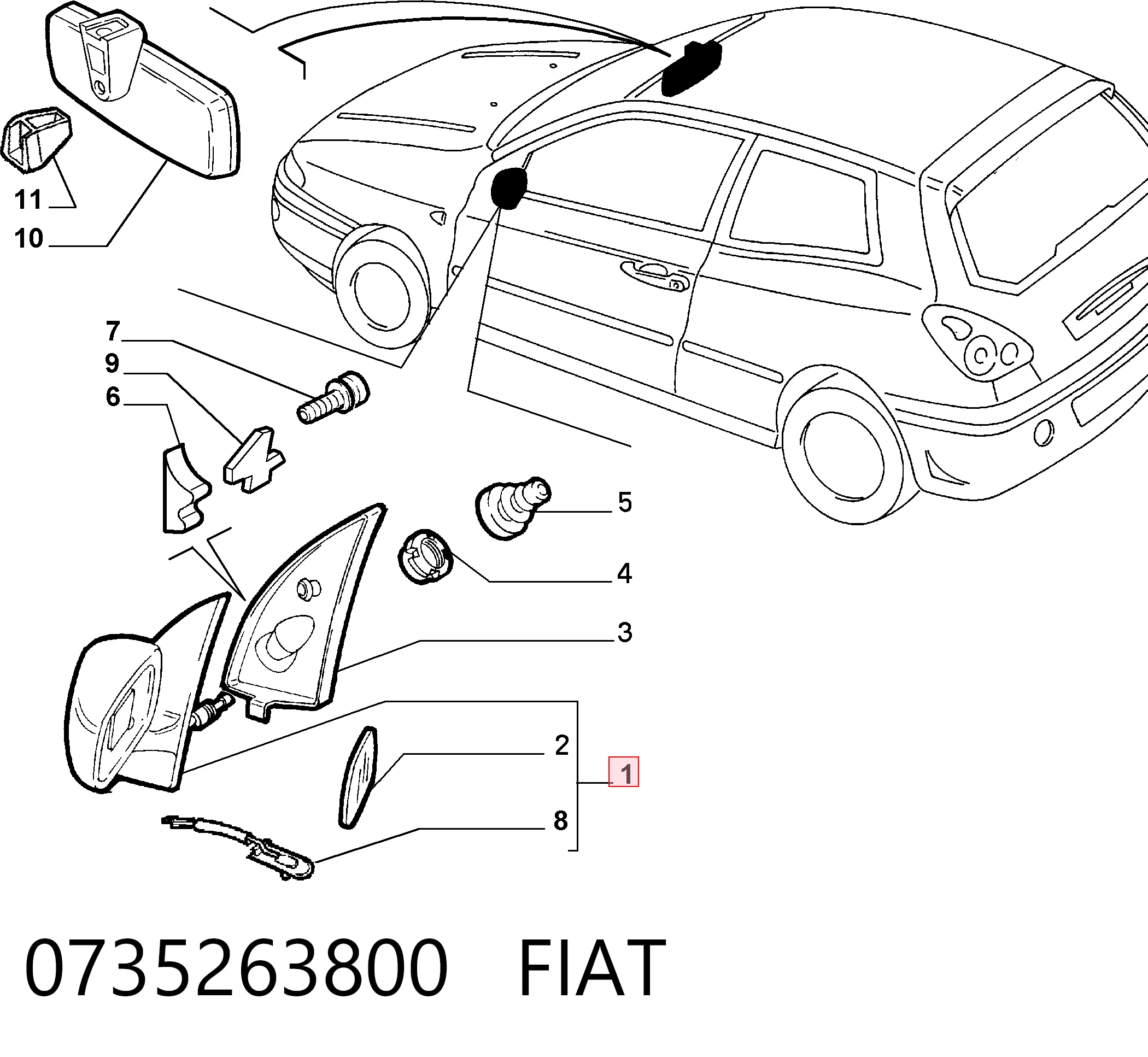 Comprar Espejo de retrovisor izquierdo Fiat Bravo I 182
