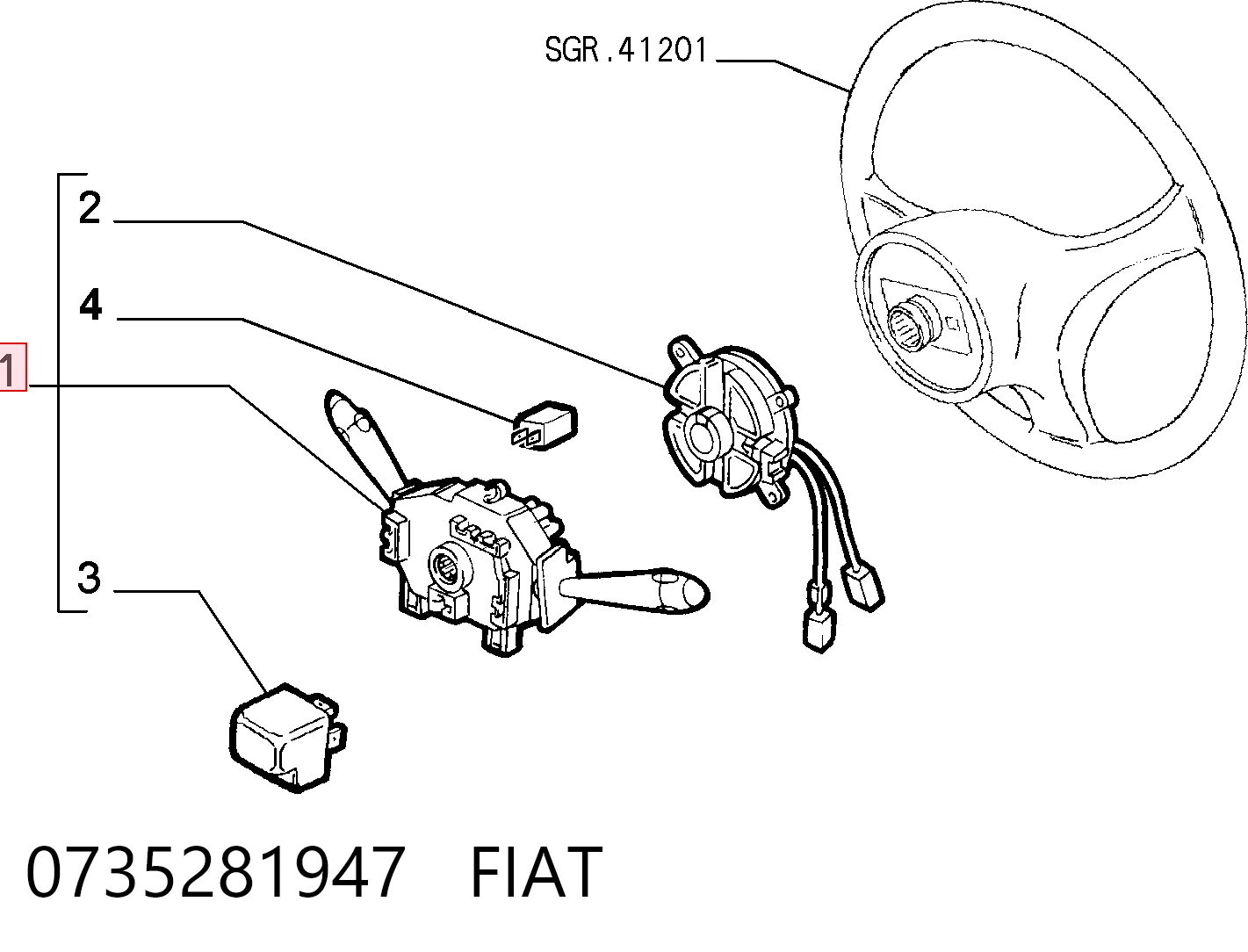 Mando bajo volante para Fiat Brava  182