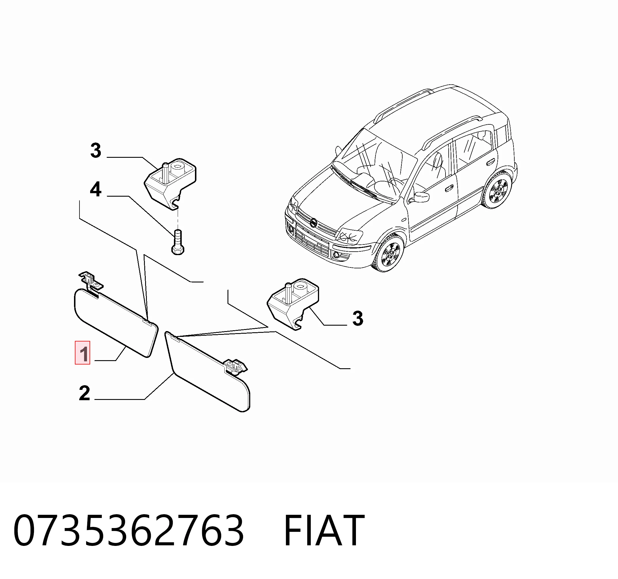 Visera Fiat Panda II (2003-2013)