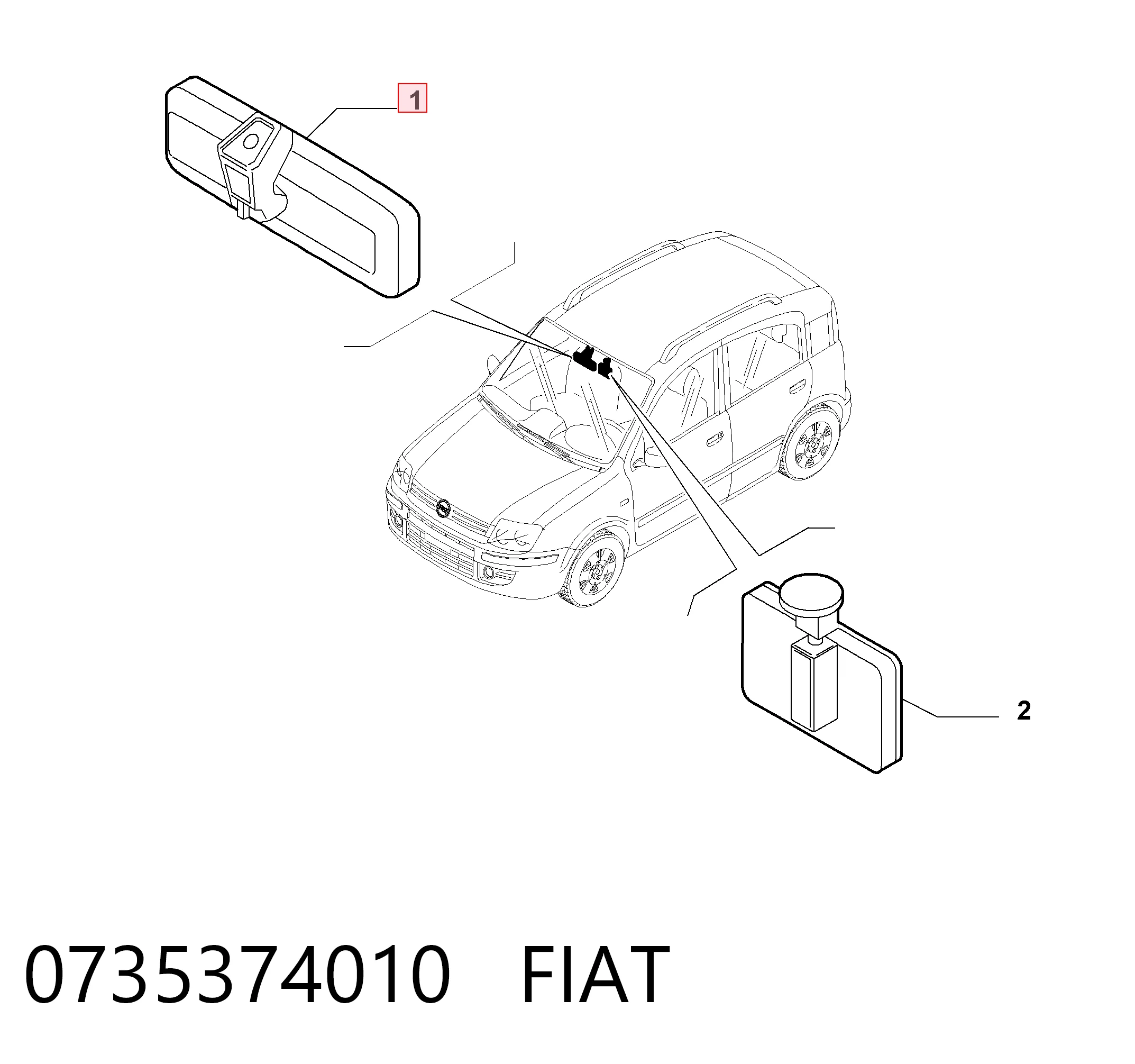 Espejo interior Fiat Panda II hatchback (169A) (2003 - 2013) precio, desde 33,34 EUR