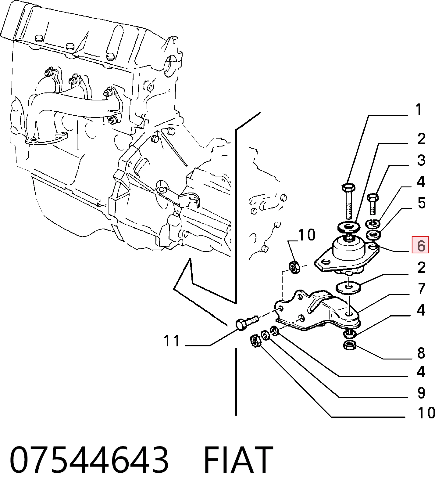 Taco de motor trasero Fiat Panda I hatchback comprar en España