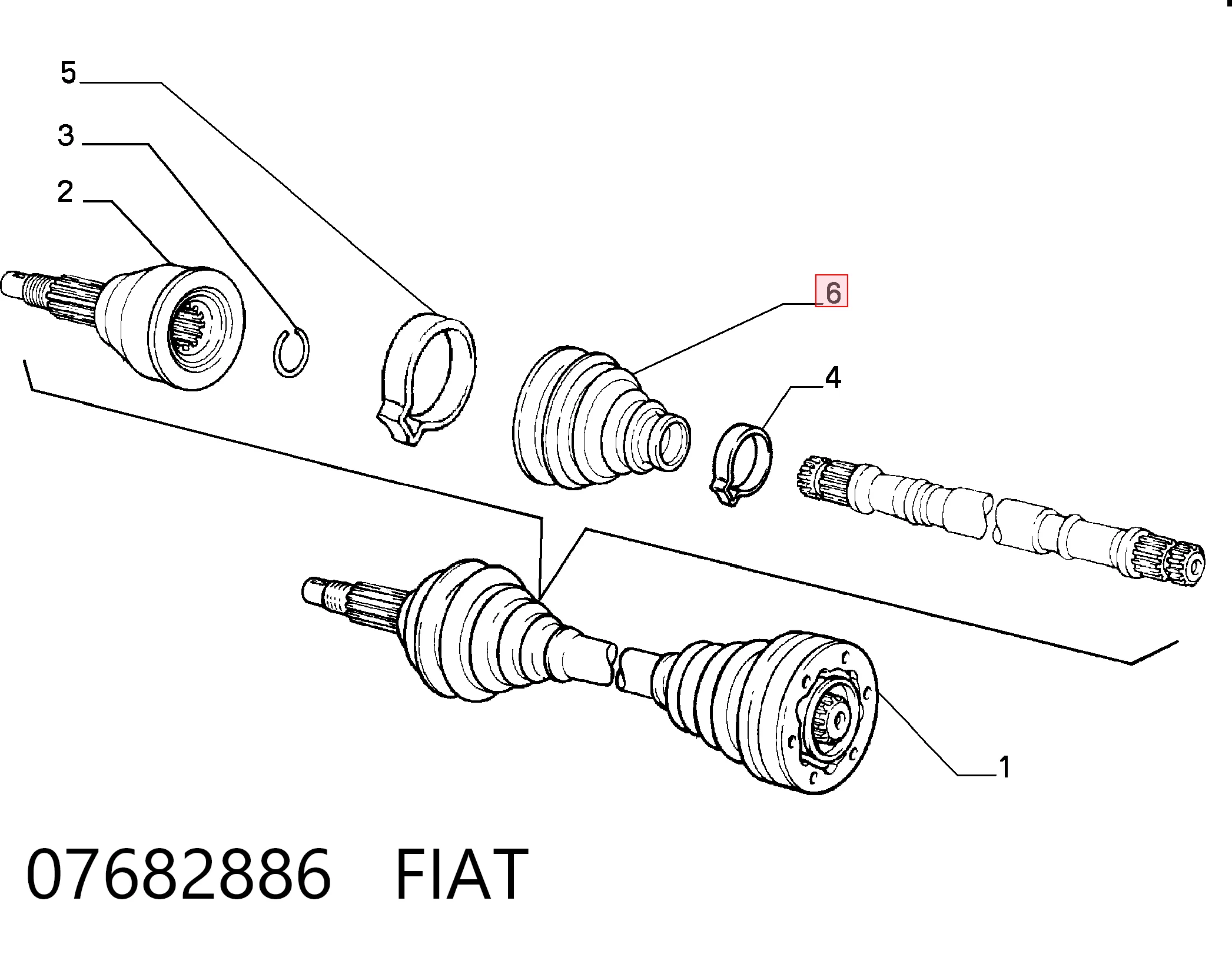 Fuelle exterior del palier delantero 07682886 FIAT