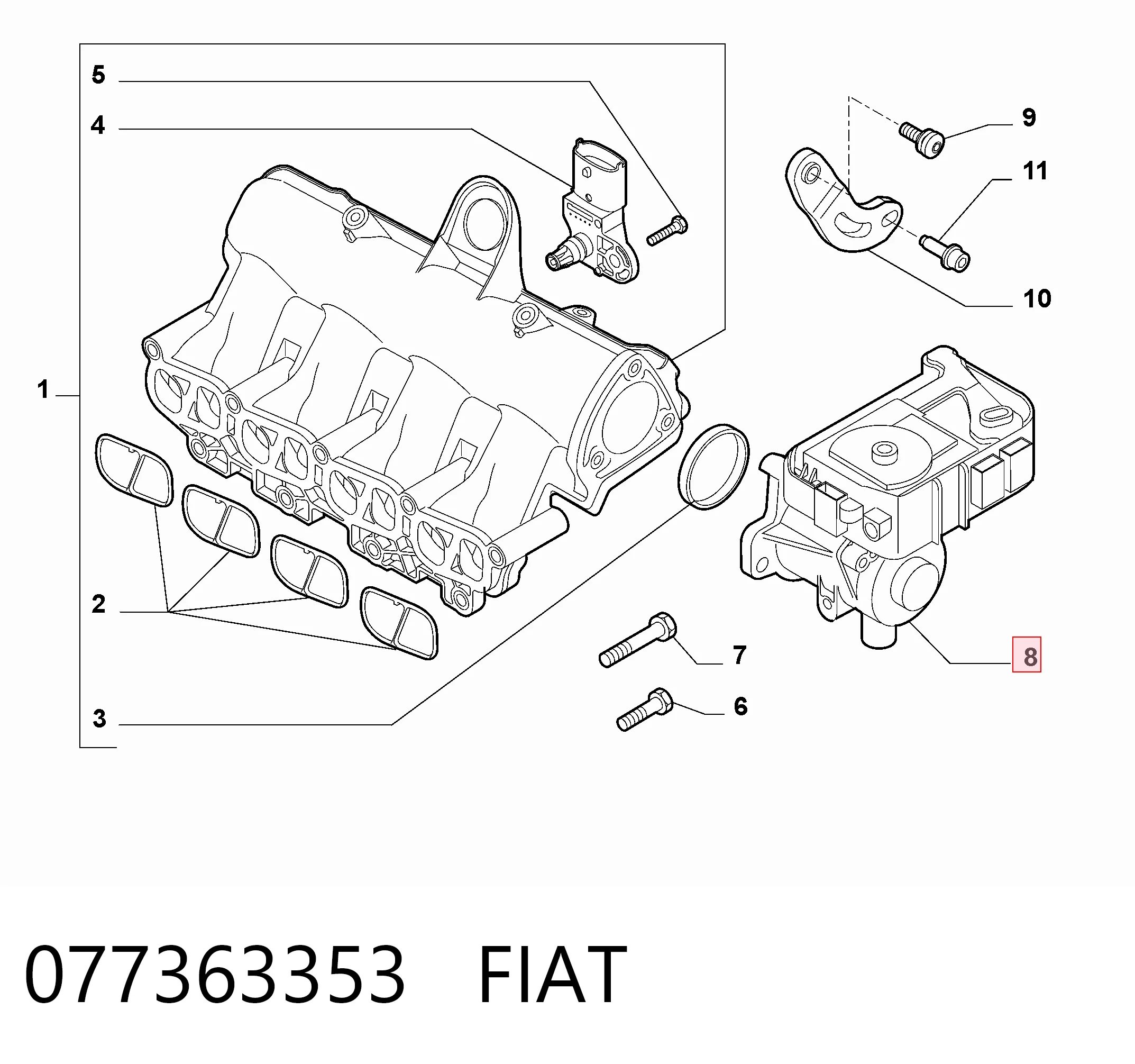 Cuerpo de mariposa 55213019 Opel