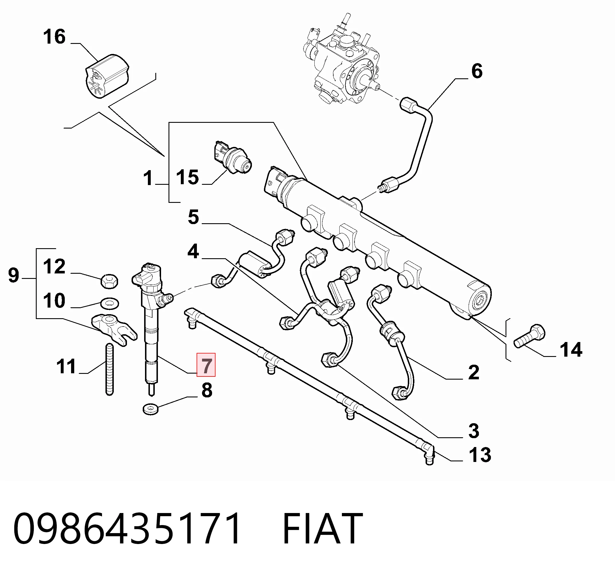 0986435171 Fiat/Alfa/Lancia Inyector de combustible