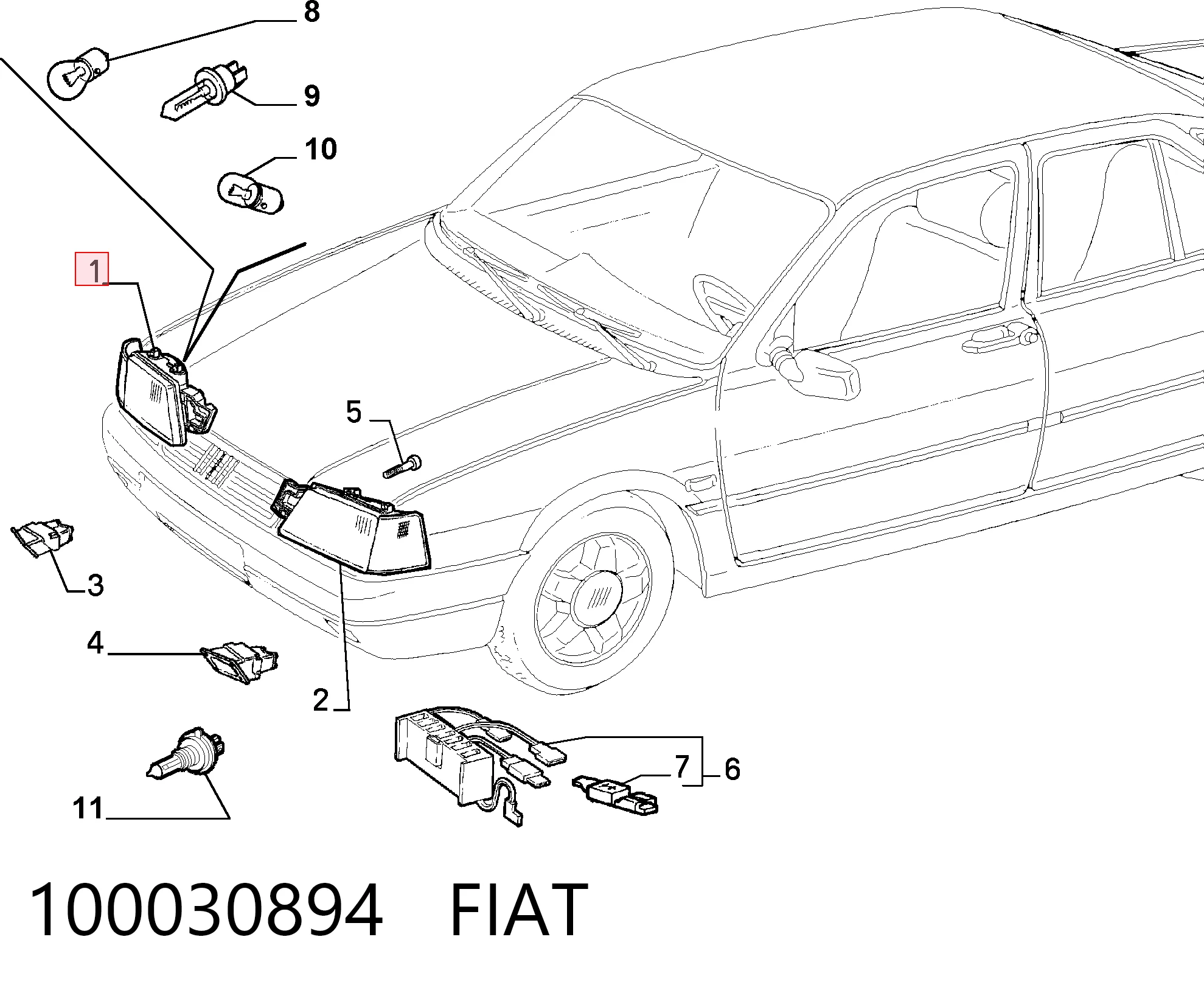 Faro derecho Fiat Tempra sedán (159) (1990 - 1996) precio, desde 79,60 EUR