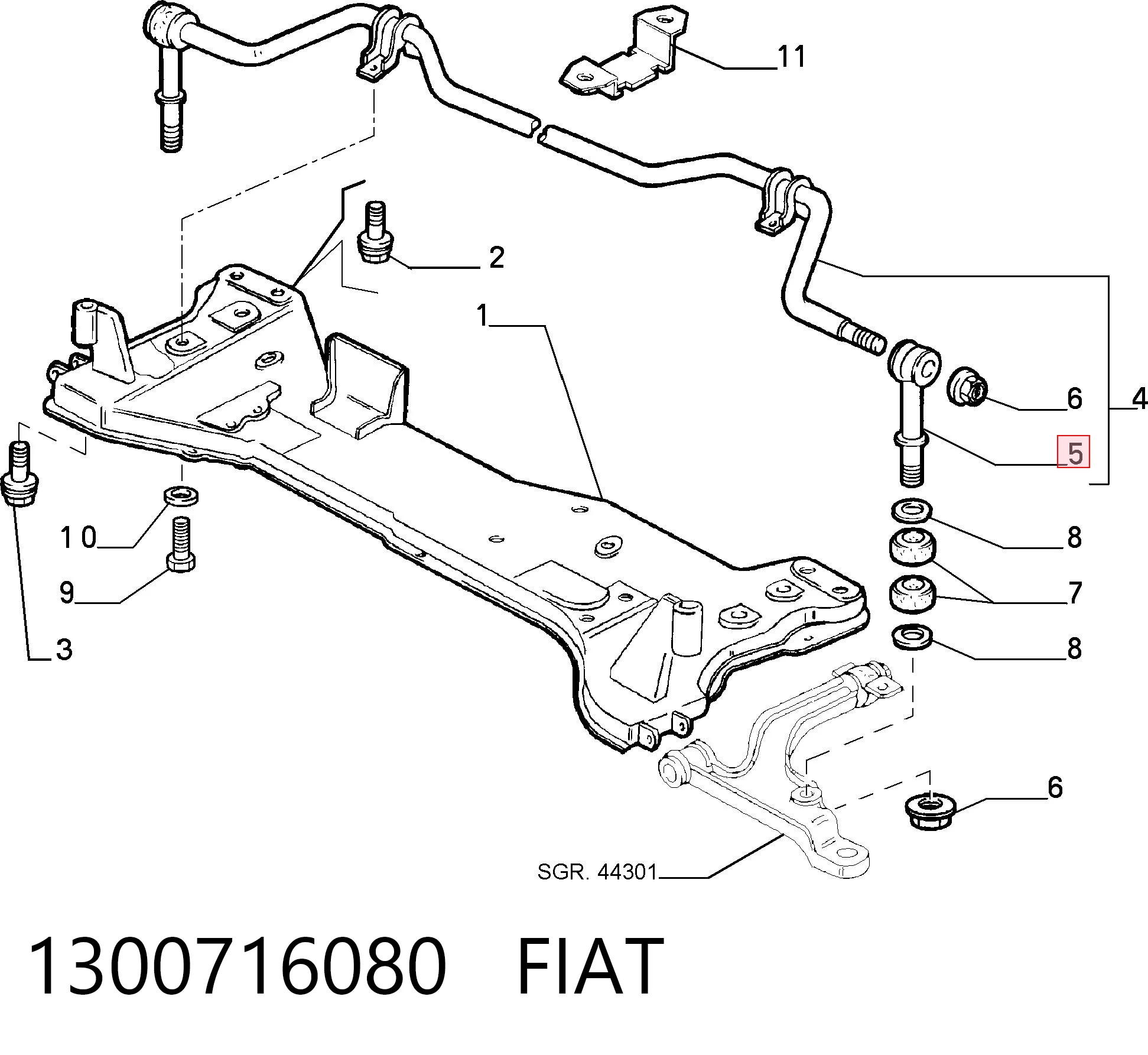 1300716080 Fiat/Alfa/Lancia Bieleta estabilizadora delantera