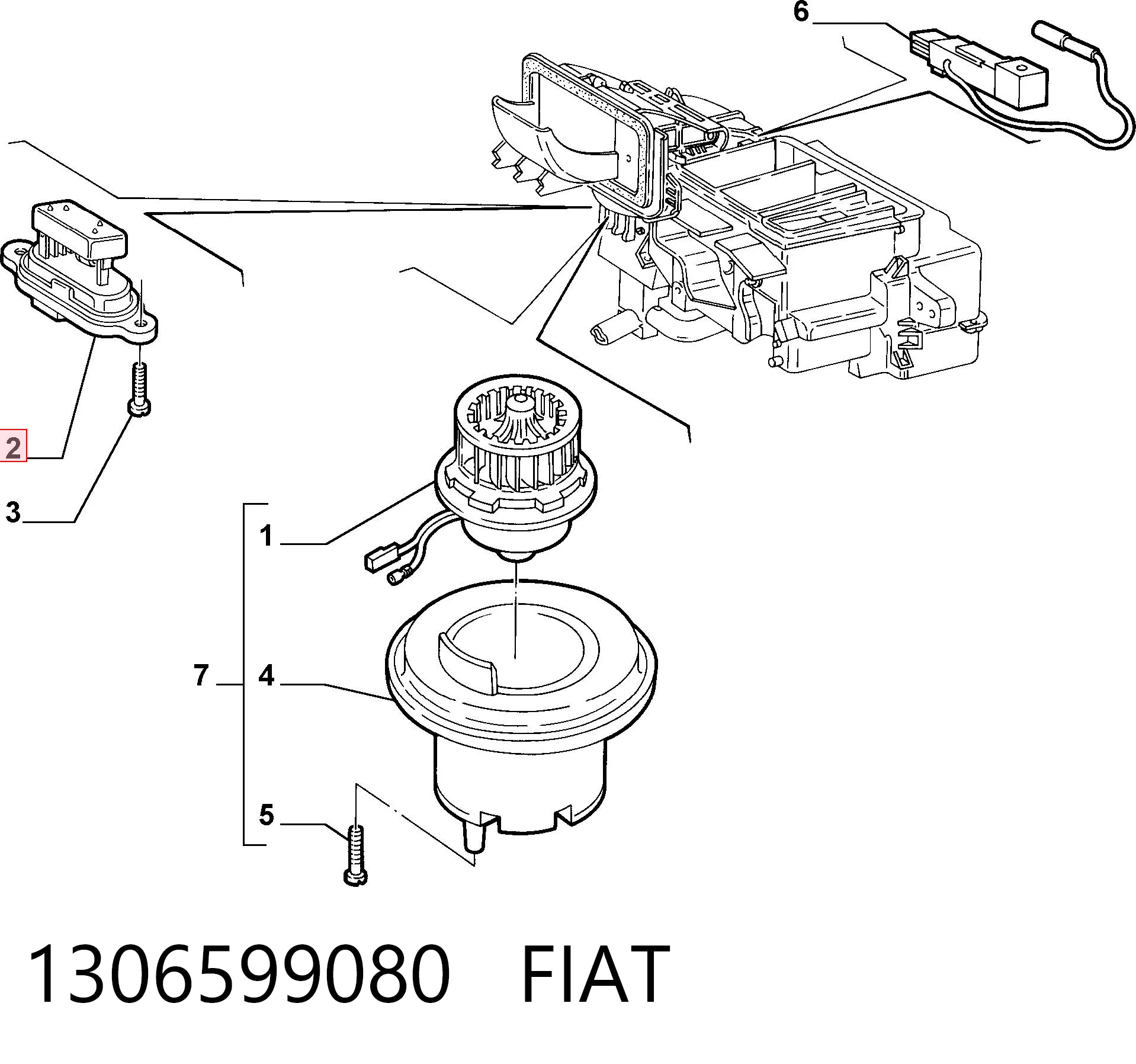 1306599080 Fiat/Alfa/Lancia Resistencia de calefacción