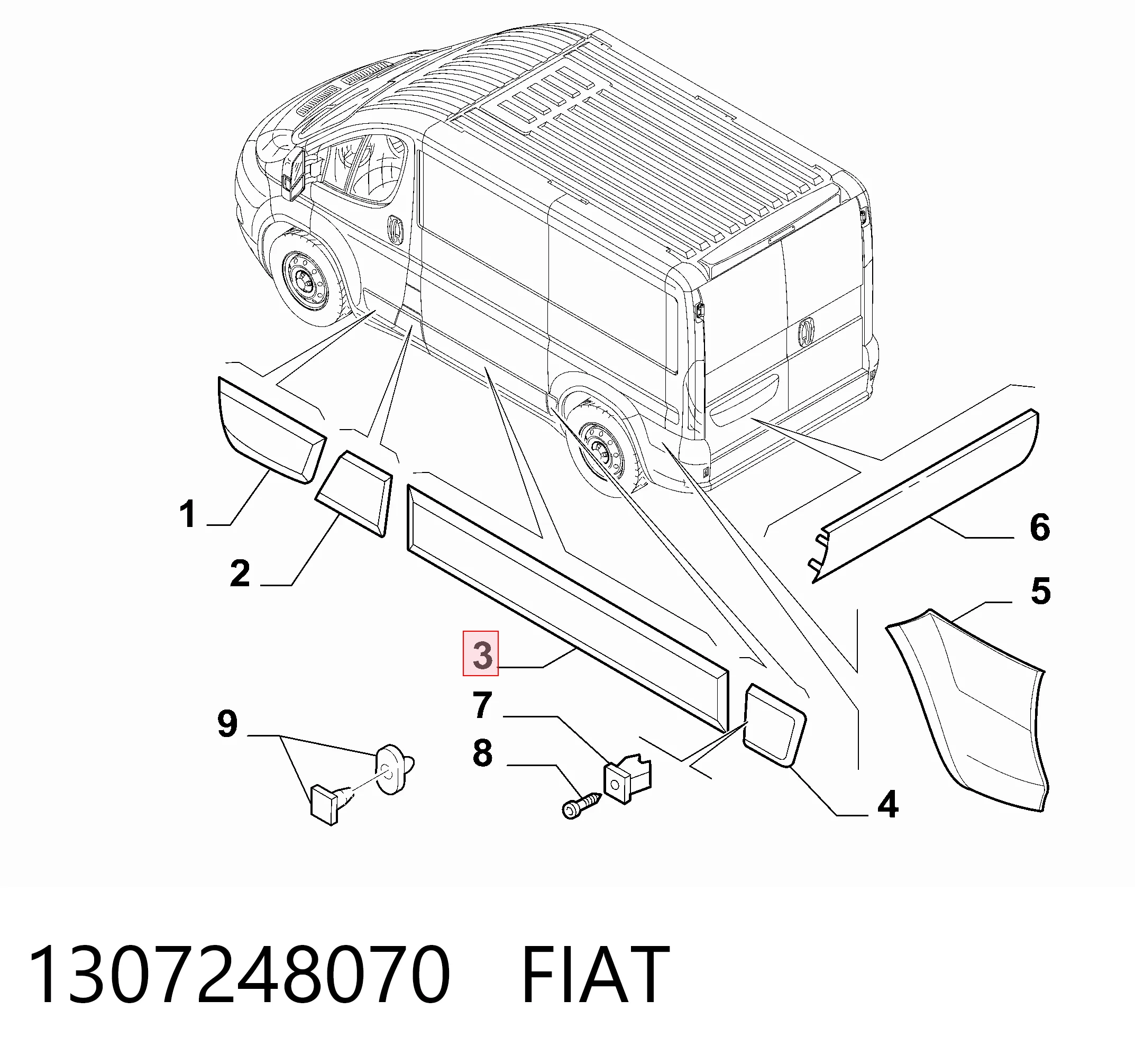 Comprar 735422720 Chrysler Moldura de puerta corredera