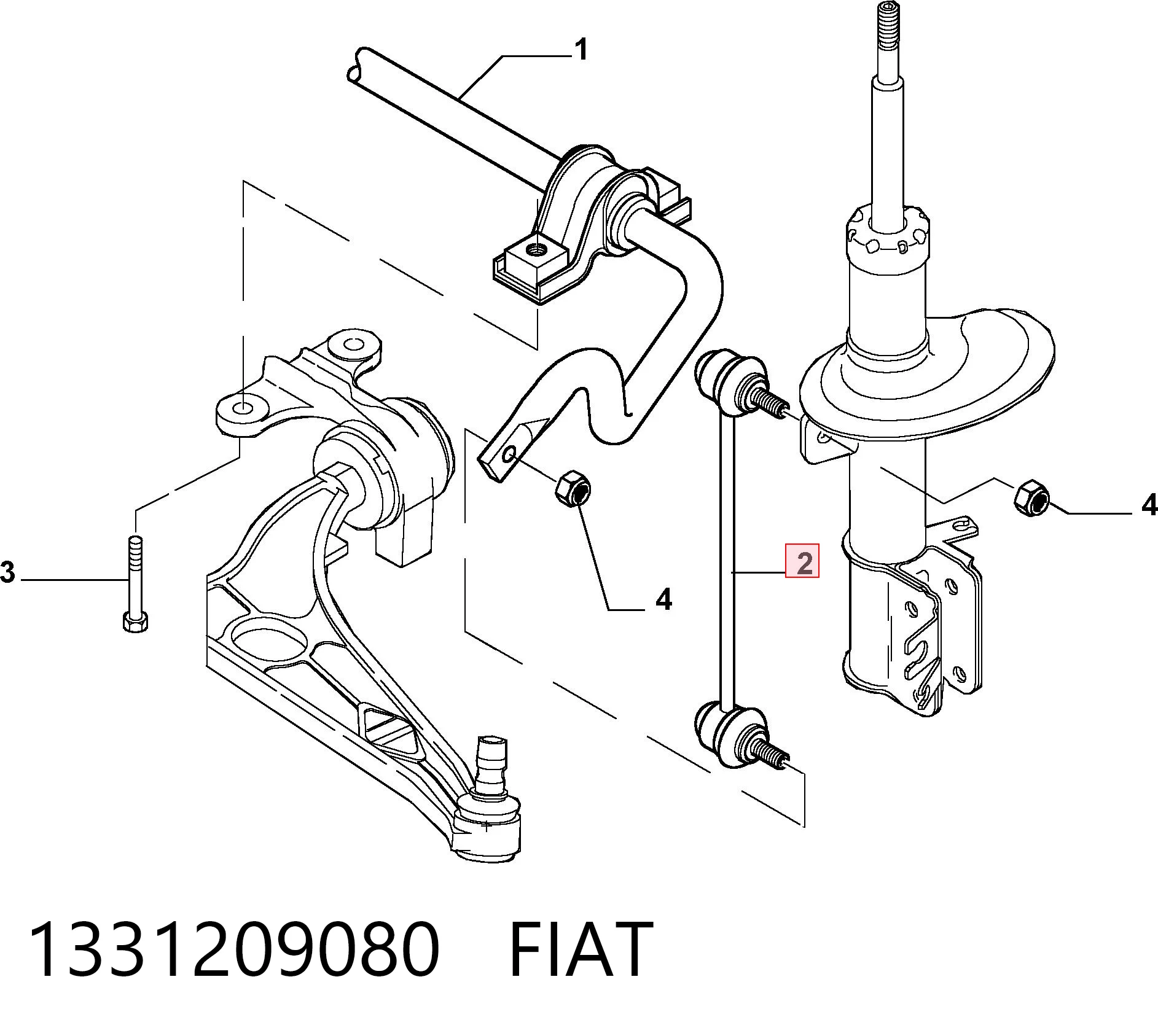 Soporte de la barra estabilizadora delantera Peugeot 807  (2002-2010)