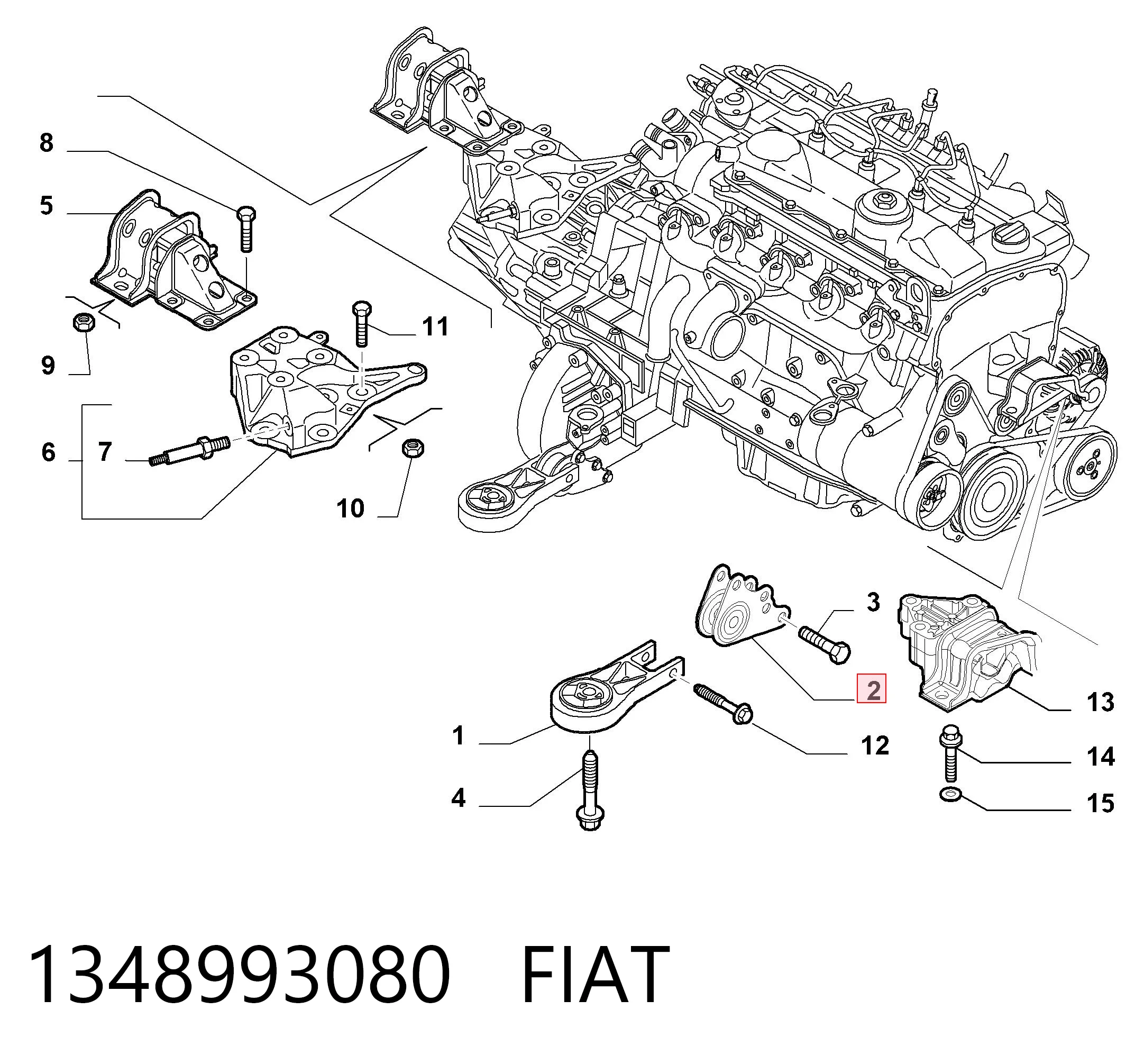 Taco de motor trasero para Fiat Ducato III (250)