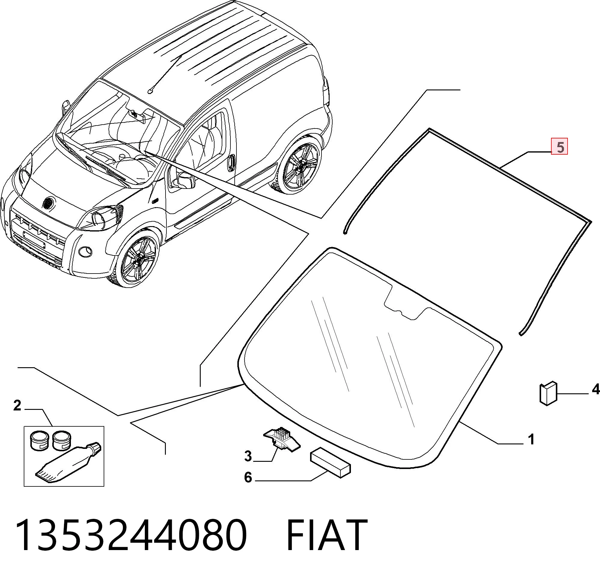 Junta parabrisas Fiat Fiorino (2008-2026)