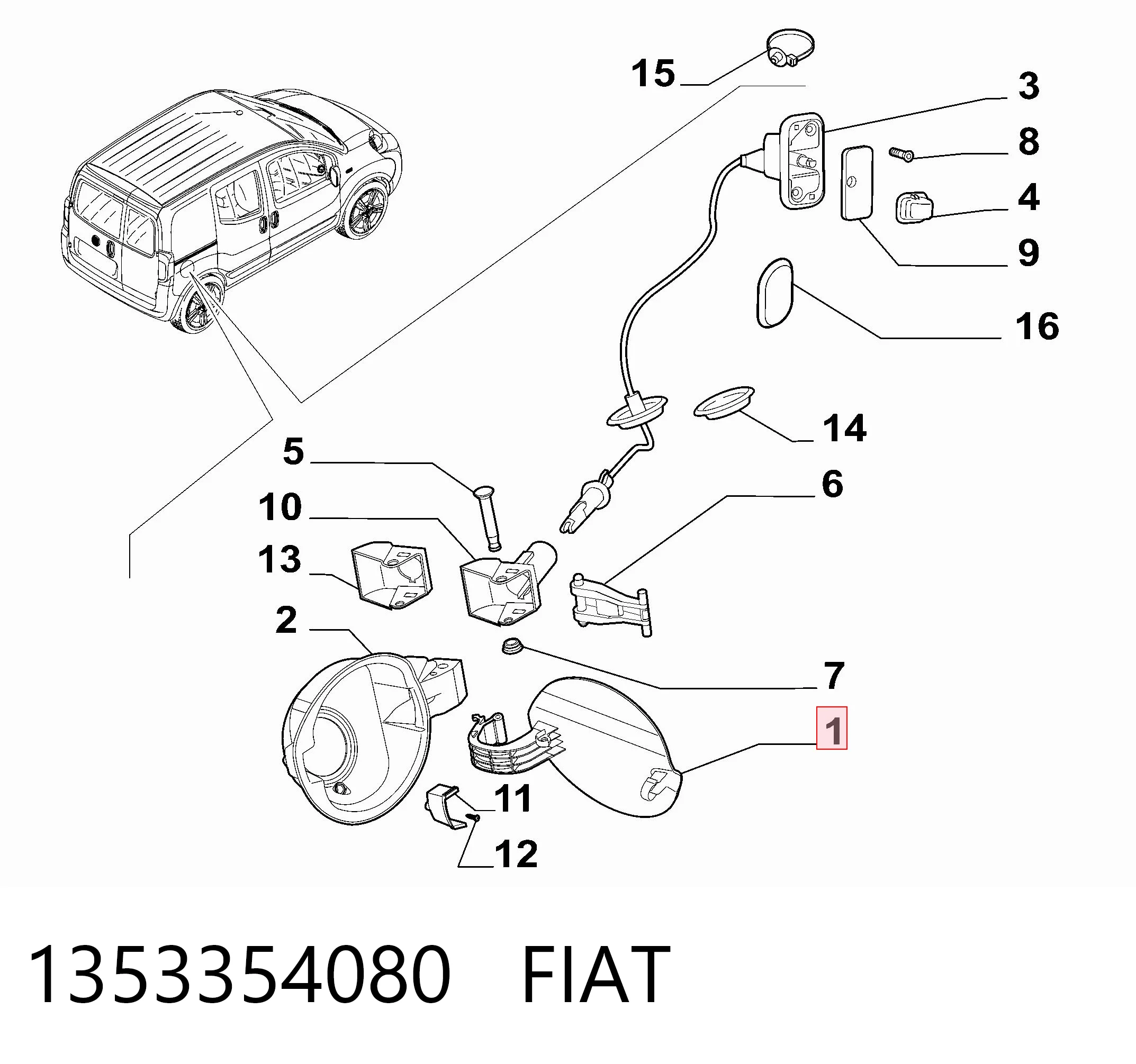 Tapa tanque combustible para Fiat Fiorino Qubo 225