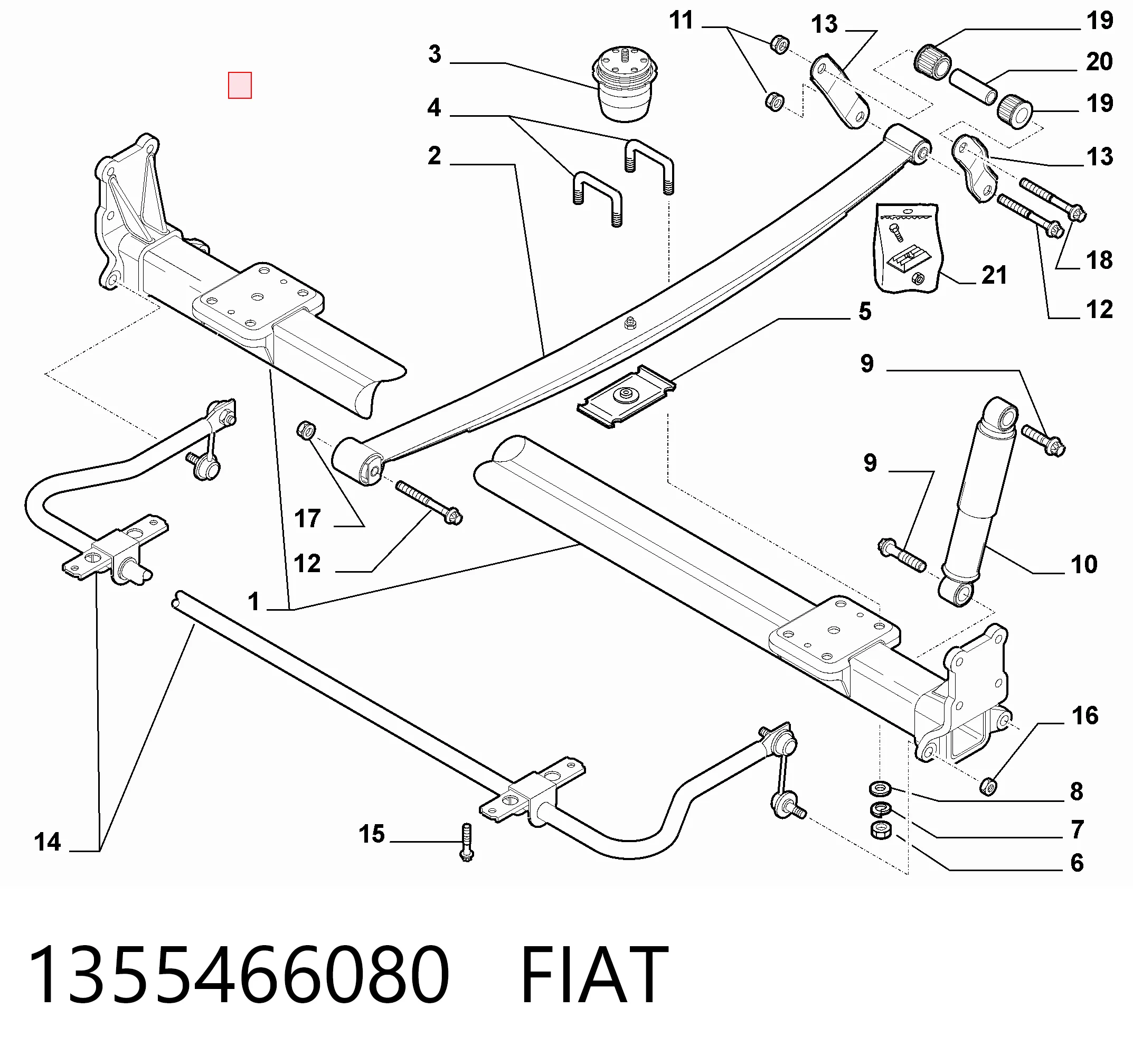  Ballesta de suspensión trasera Peugeot Boxer 3