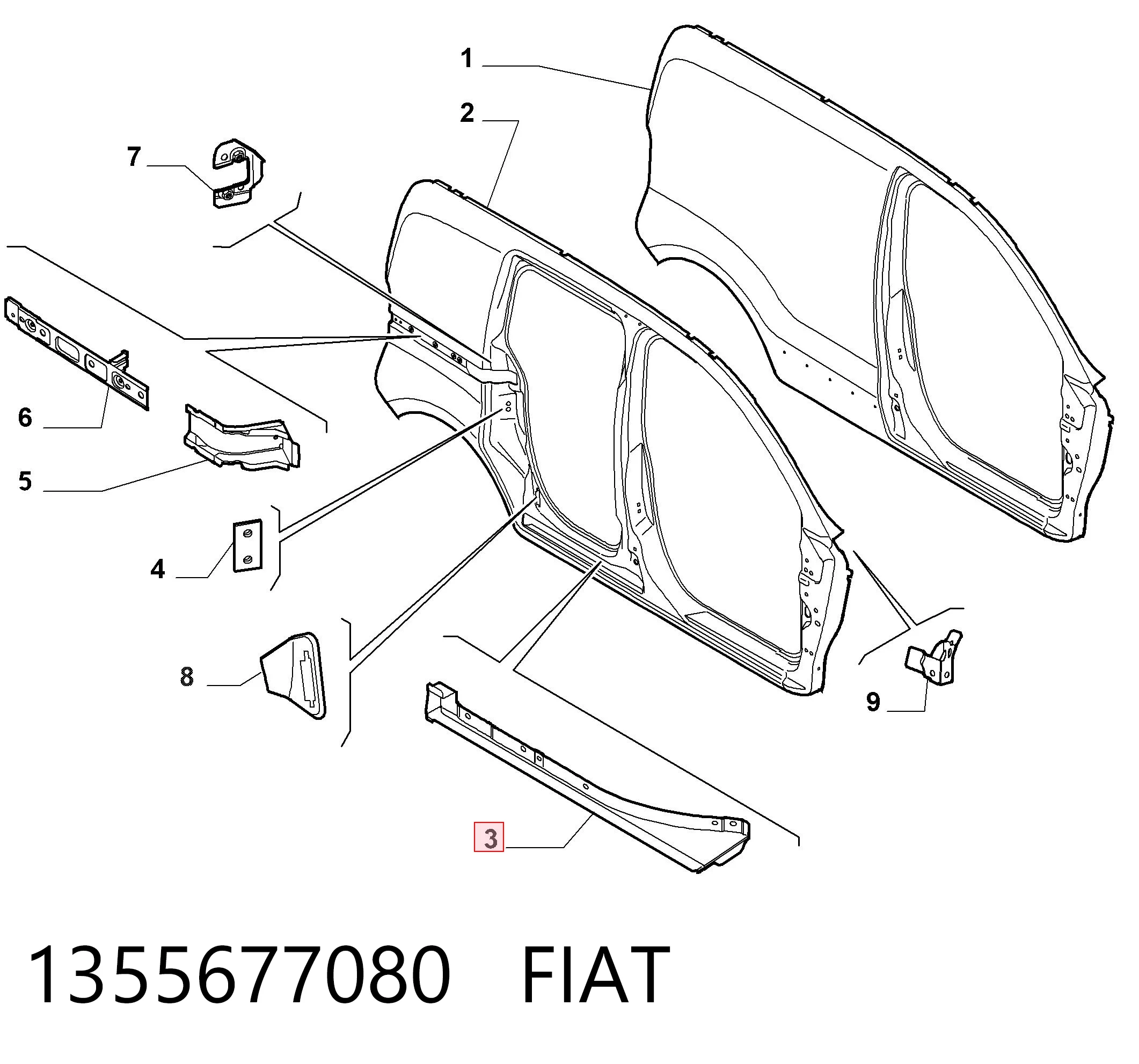 Comprar Umbral exterior derecho Fiat Fiorino  225 a bajo precio