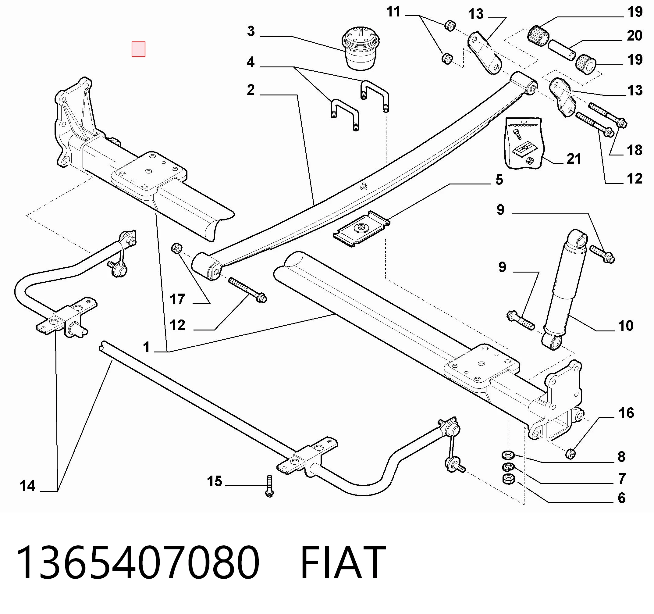 Ballesta, eje trasera  Fiat Ducato III furgoneta (250) (2006 - 2026) precio, desde 114,71 EUR