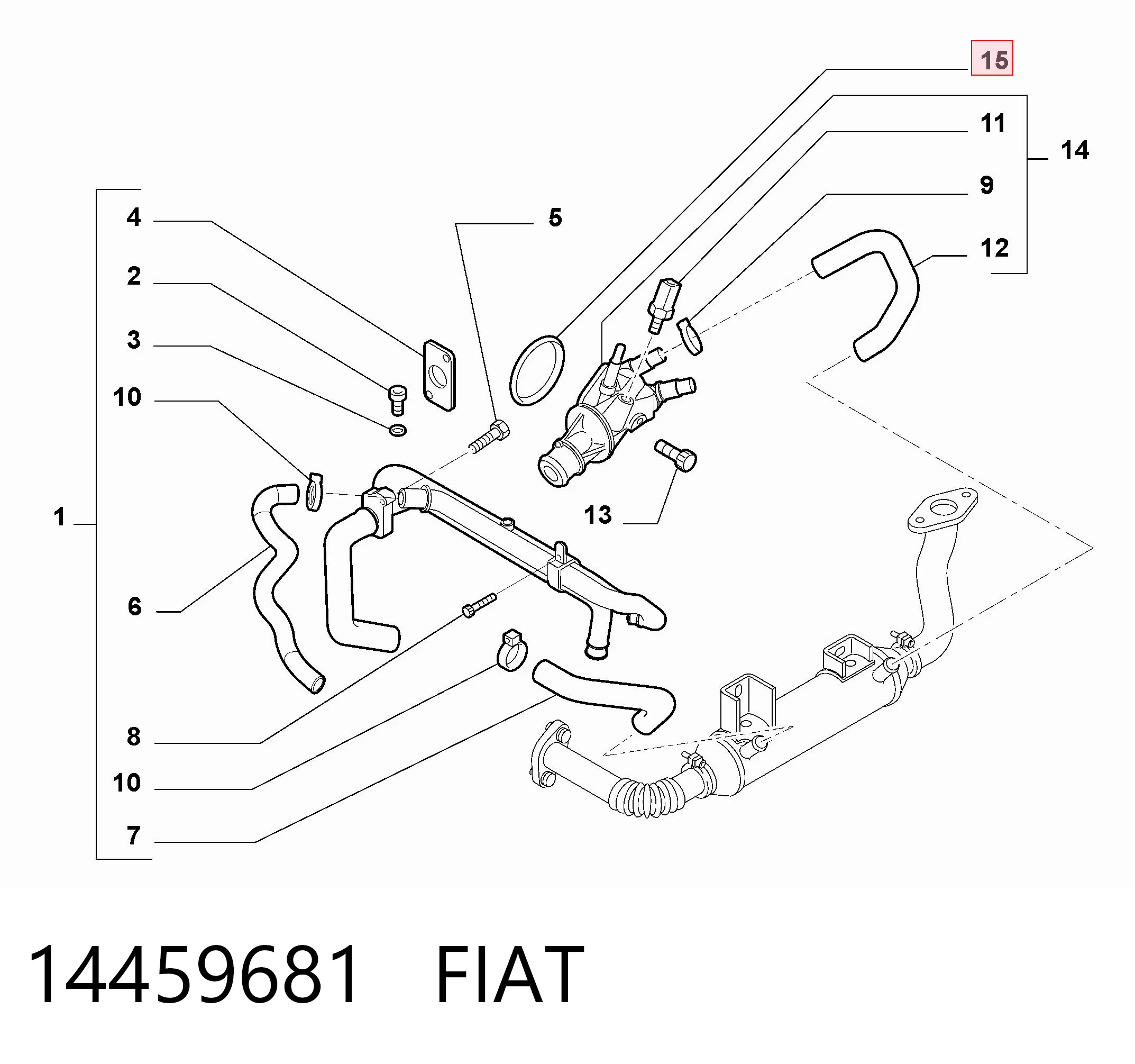 Junta de termostato para Fiat Stilo 192