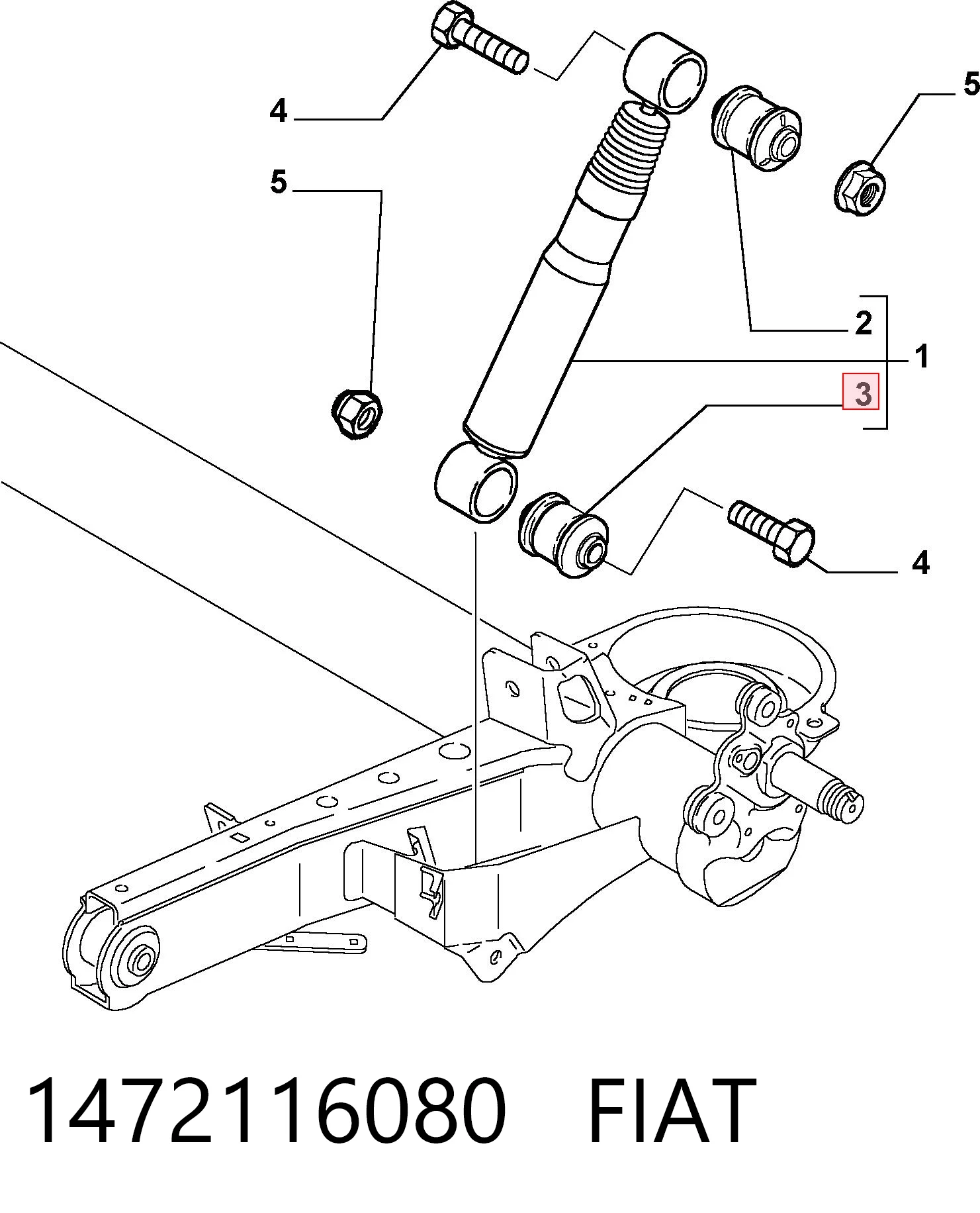 Silentblock del amortiguador trasero Fiat Scudo  (270)