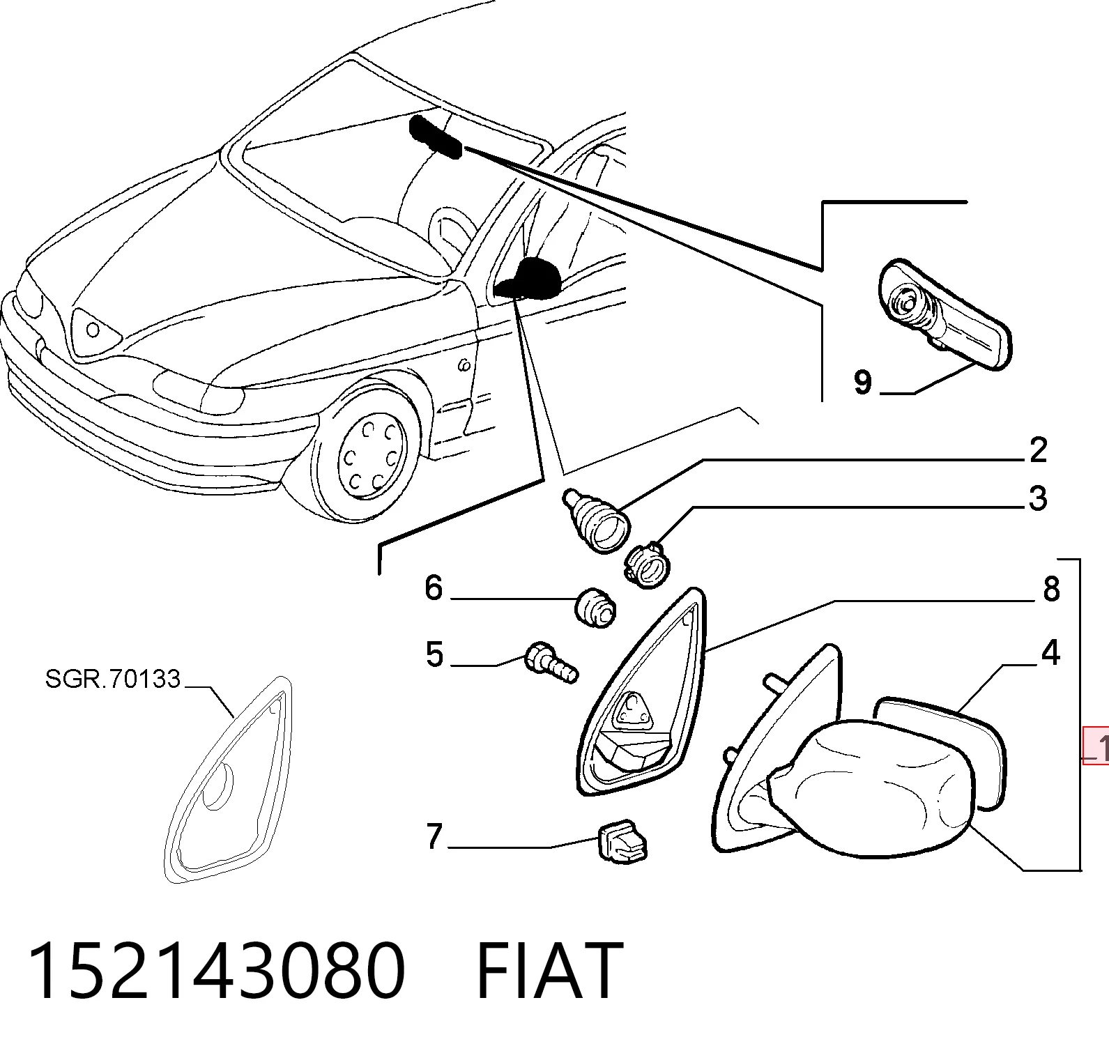 Espejo izquierdo Alfa Romeo 146 hatchback (930) (1994 - 2001) precio, desde 63,80 EUR