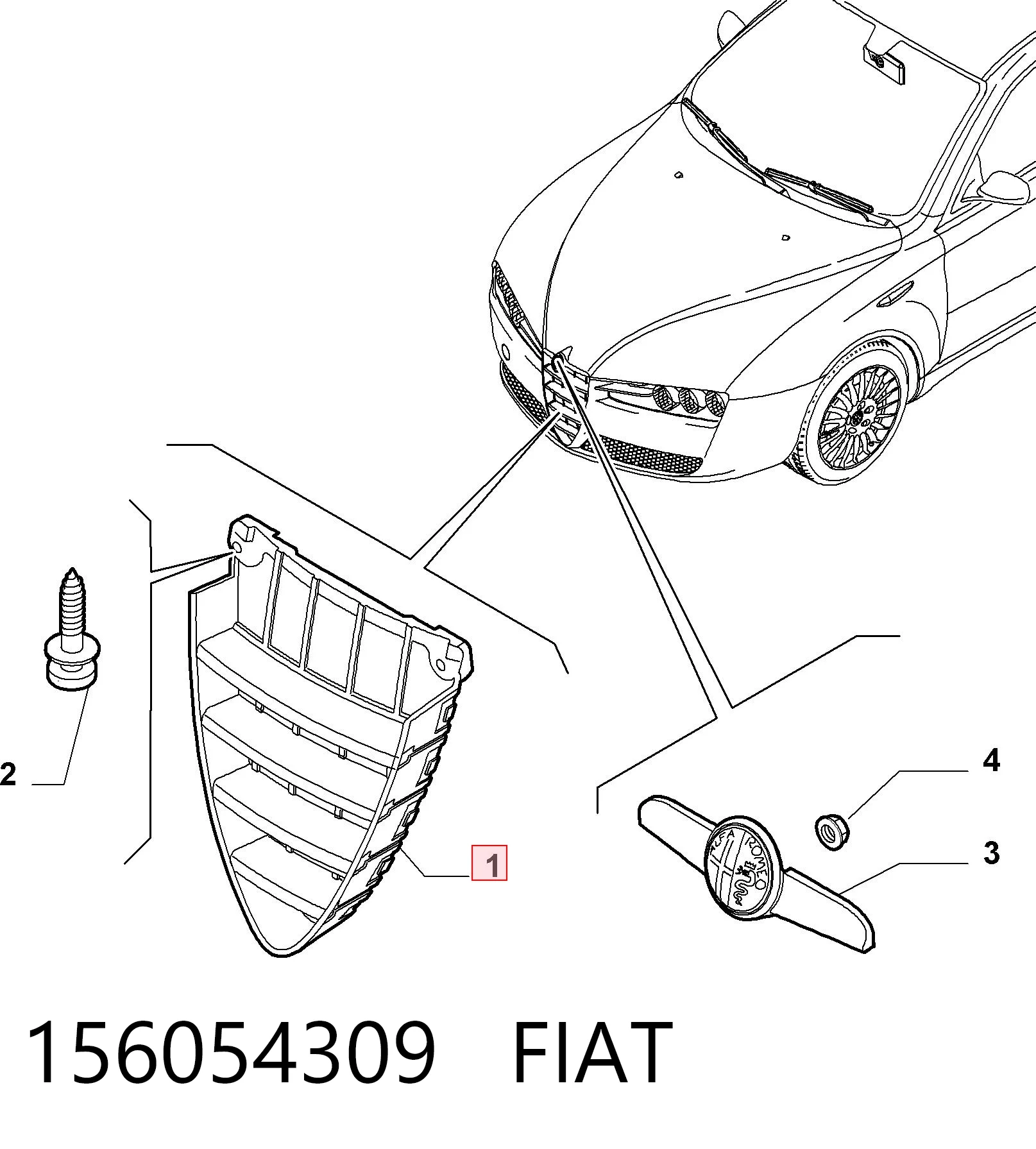 Rejilla de radiador Alfa Romeo 159 (939)