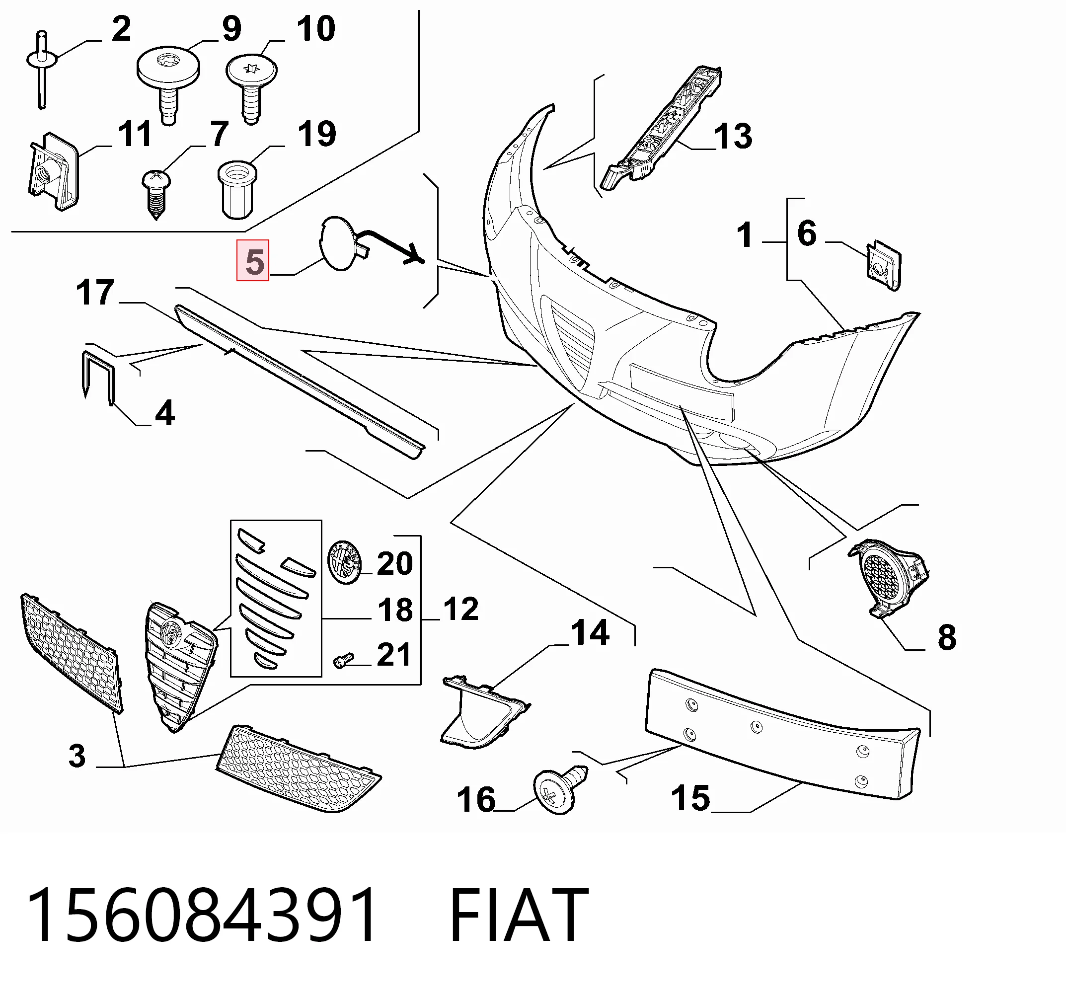 Comprar Tapa del gancho de remolque del parachoques delantero Alfa Romeo Mito  955 a bajo precio